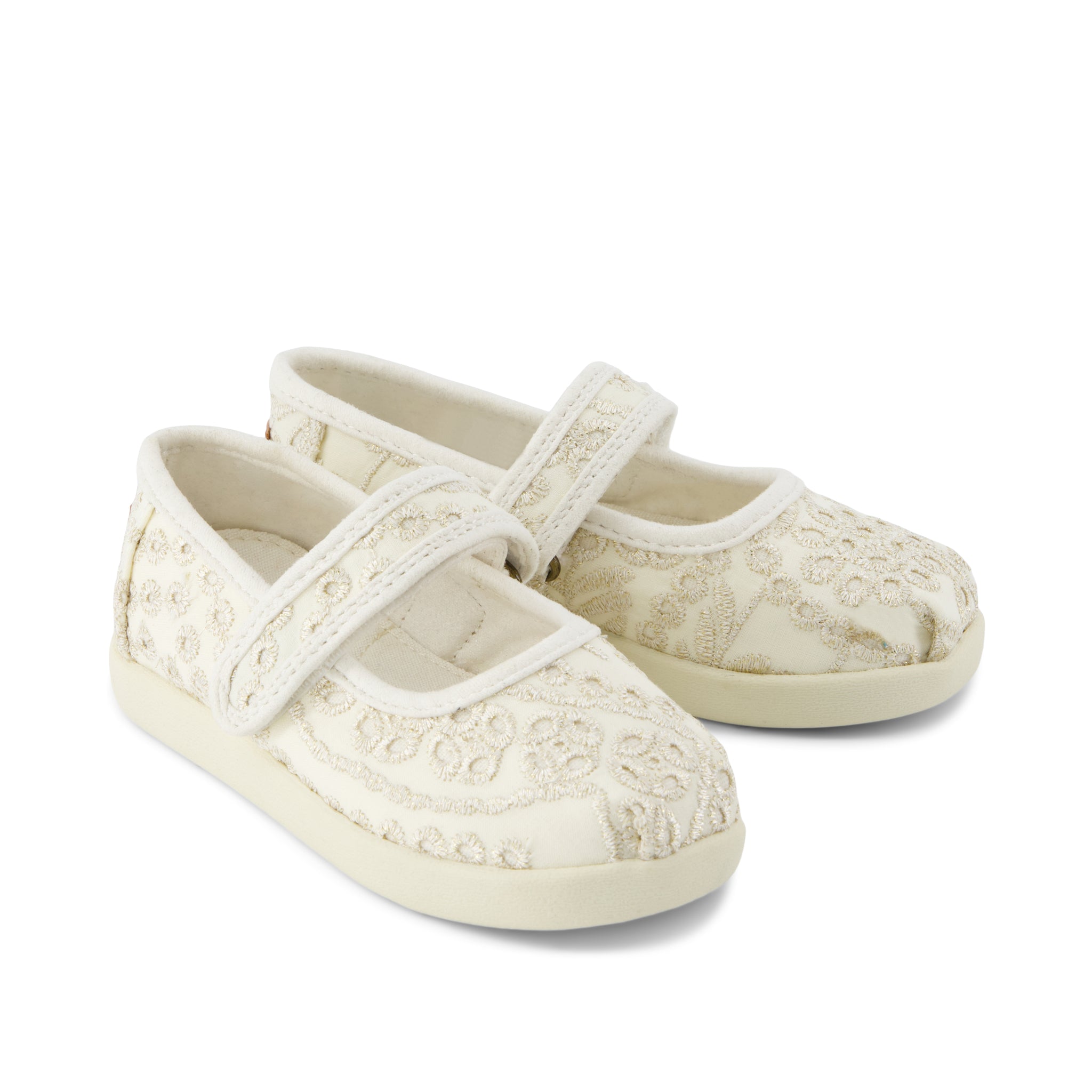 Nora Mary Jane Toddler Shoe Egret Botanical Eyelet - Image 2