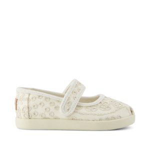 Nora Mary Jane Toddler Shoe Egret Botanical Eyelet