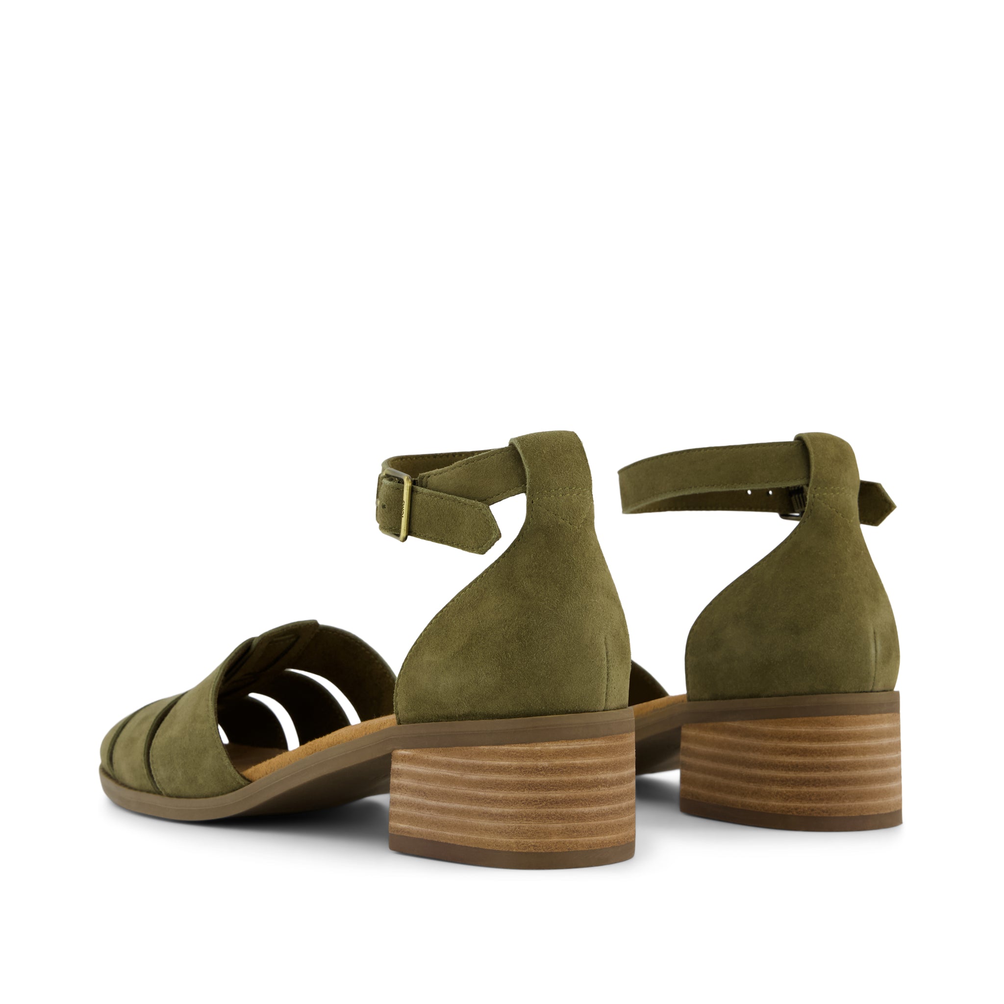 Jaclyn Fisherman Heel Military Olive Kid Suede - Image 3