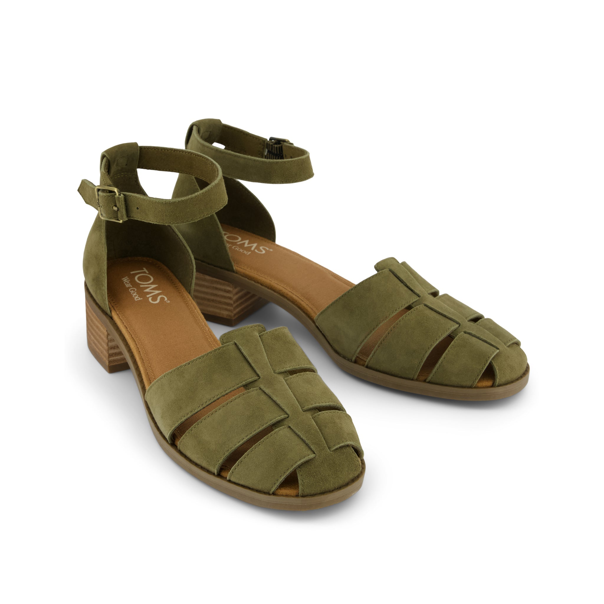 Jaclyn Fisherman Heel Military Olive Kid Suede - Image 2