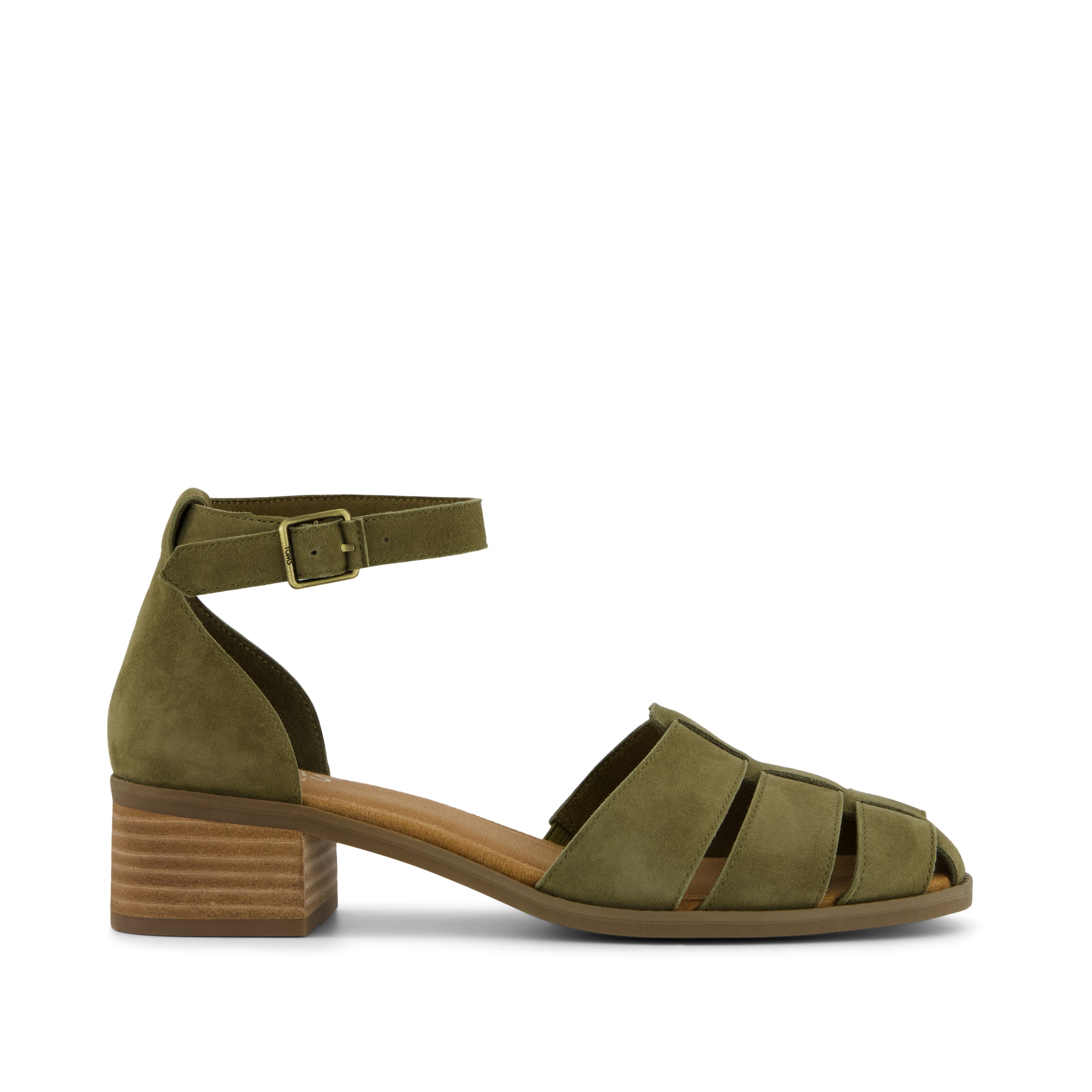 Jaclyn Fisherman Heel Military Olive Kid Suede