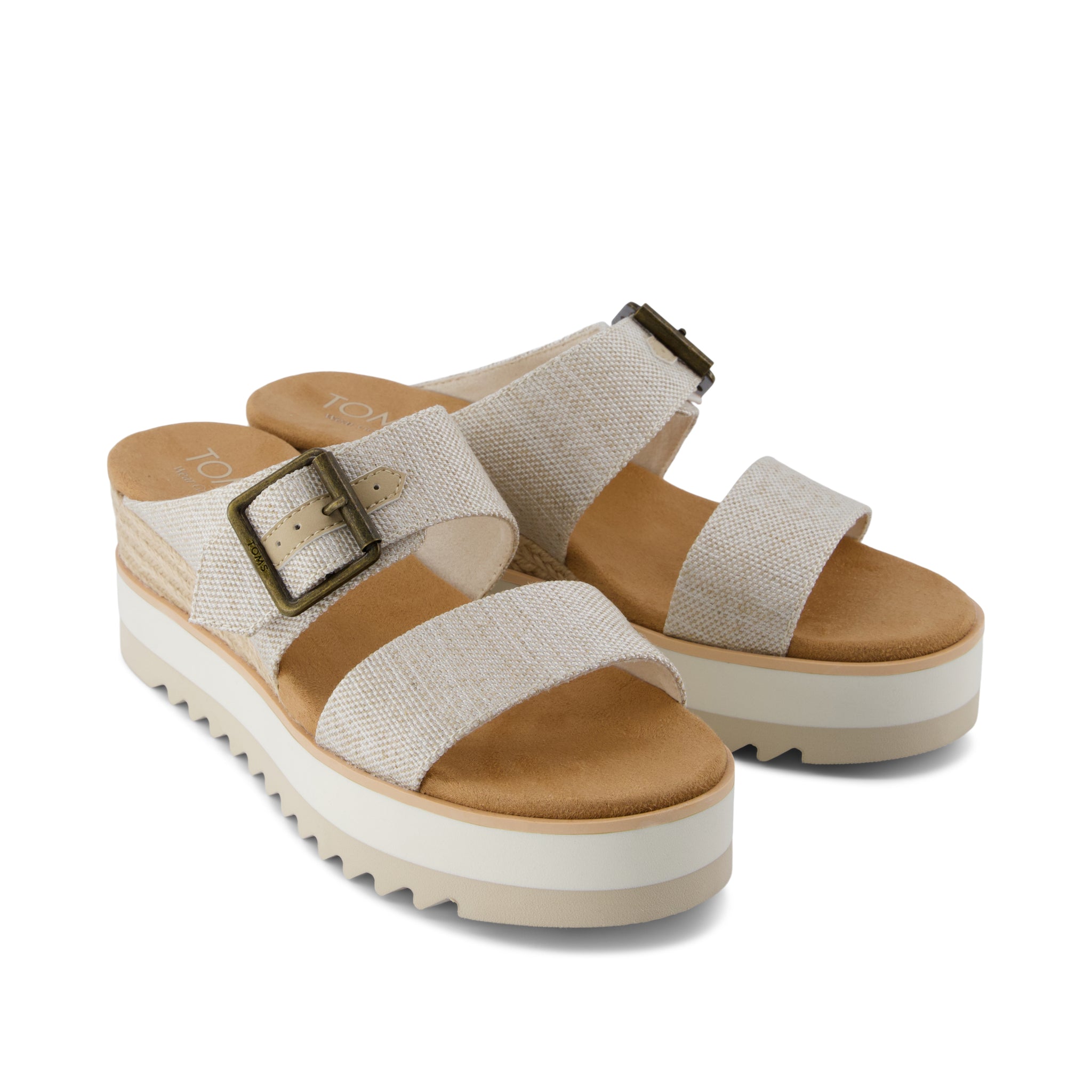Diana Mule Buckle Wedge Sandal Natural Yarn Dye - Image 4
