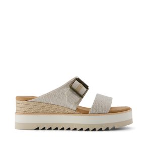 Diana Mule Buckle Wedge Sandal Natural Yarn Dye