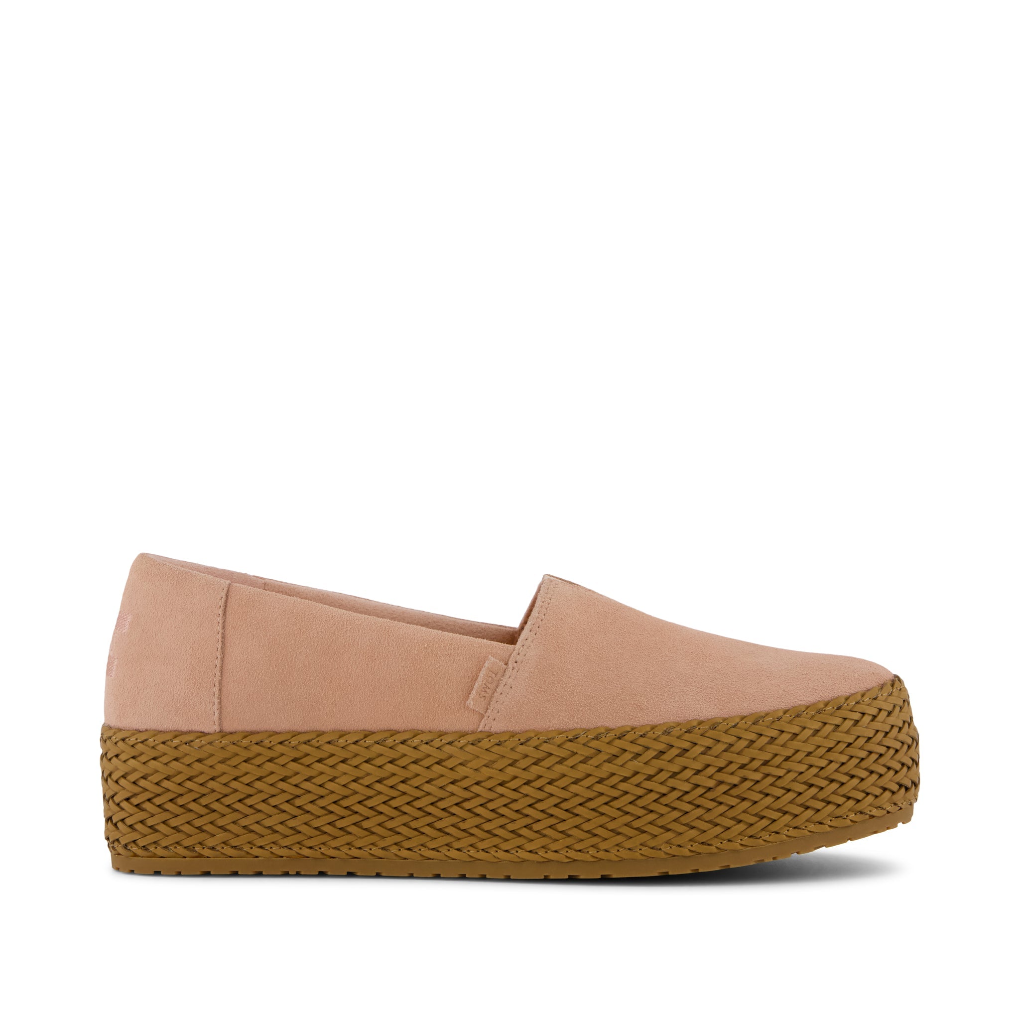 Womens Valencia Platform Espadrille Pink Cafe Creme Suede