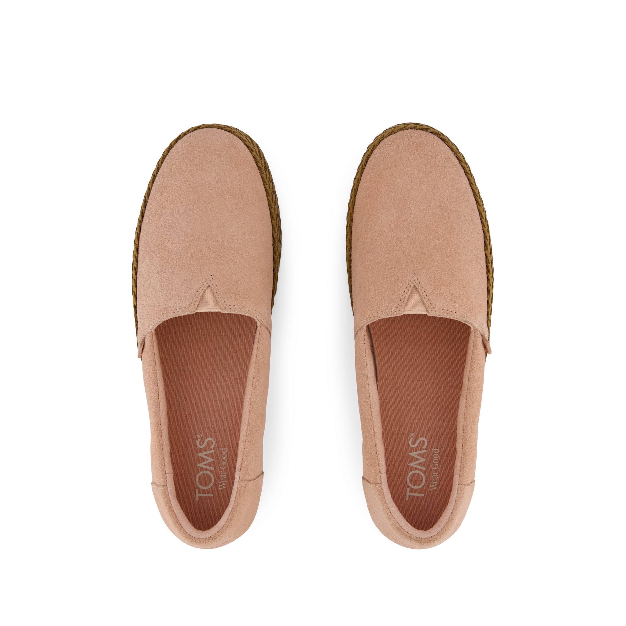 Womens Valencia Platform Espadrille Pink Cafe Creme Suede - Image 6