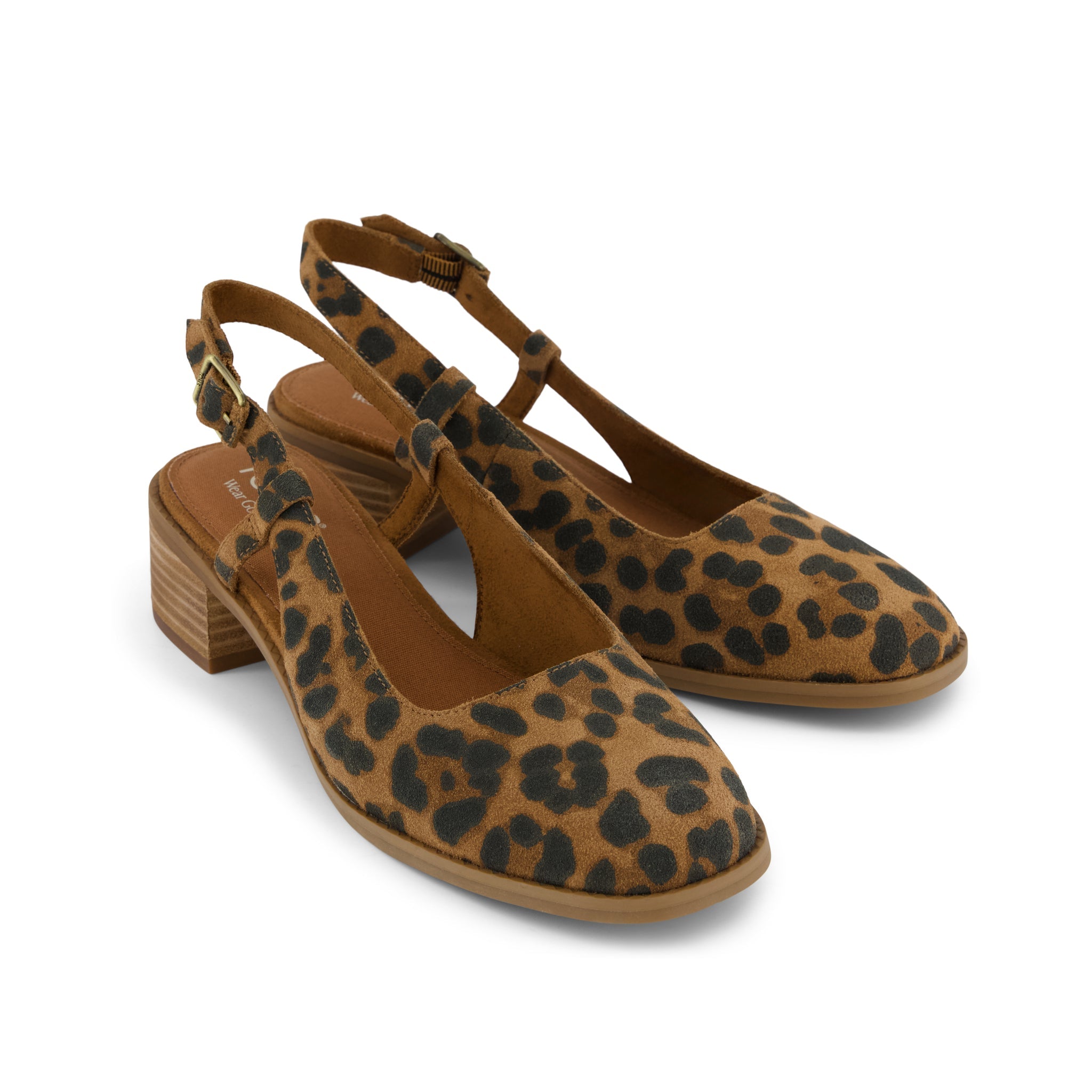 Womens Jaclyn Slingback Heel Brown Sugar Leopard Print Suede - Image 4
