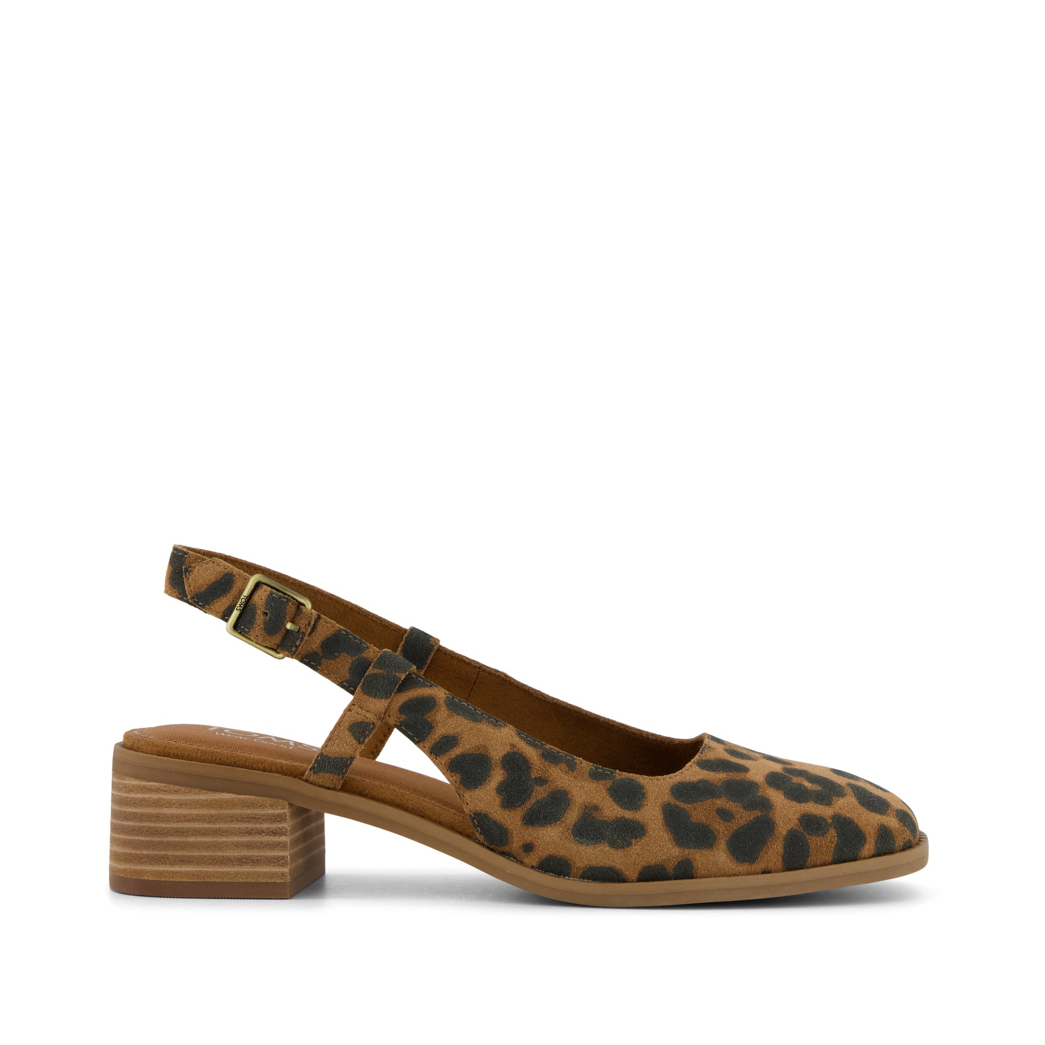 Womens Jaclyn Slingback Heel Brown Sugar Leopard Print Suede