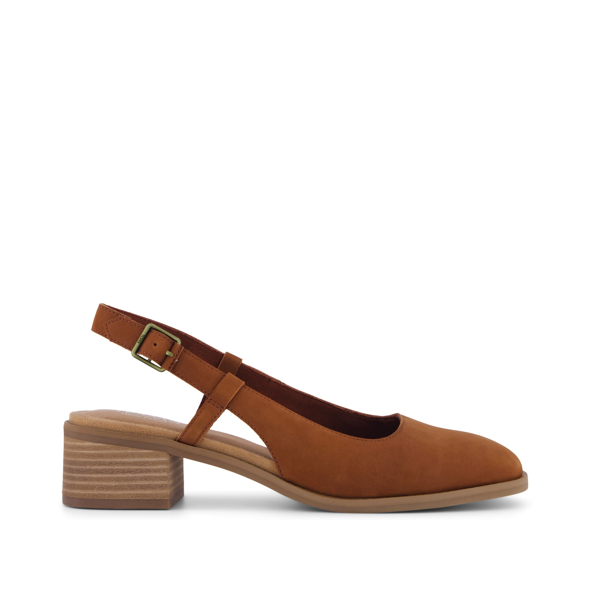 Womens Jaclyn Slingback Heel Amber Brown Nubuck Leather