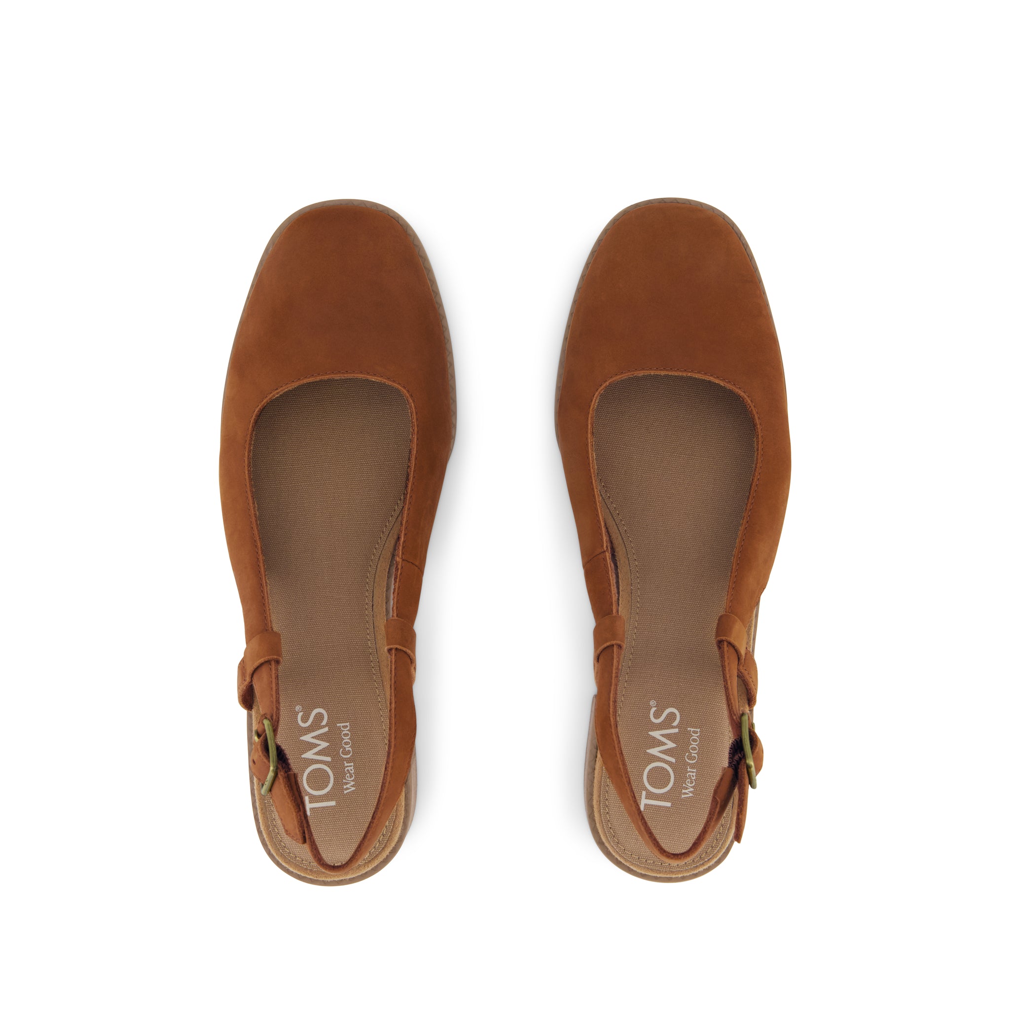 Womens Jaclyn Slingback Heel Amber Brown Nubuck Leather - Image 6