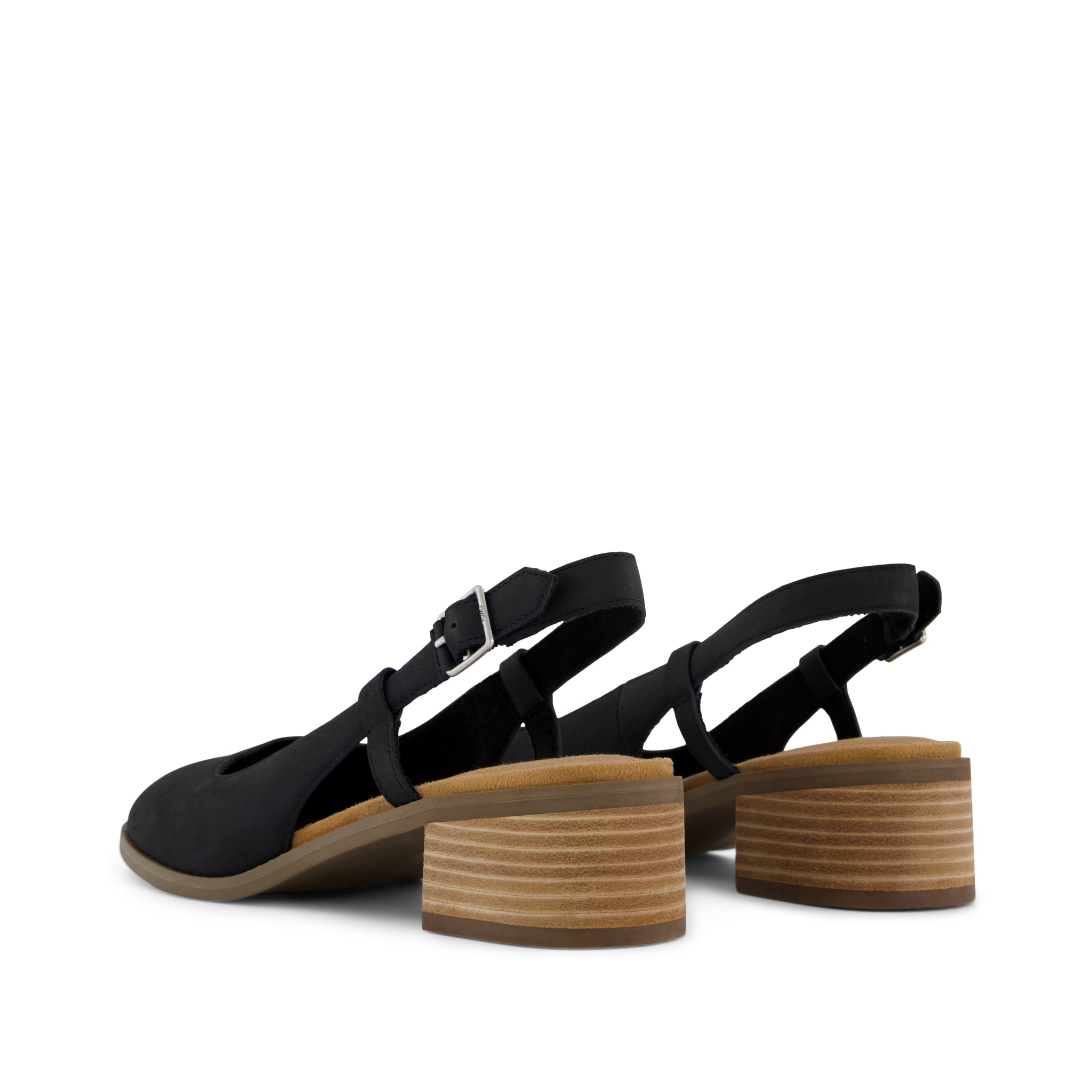 Womens Jaclyn Slingback Heel Black Nubuck Leather - Image 4