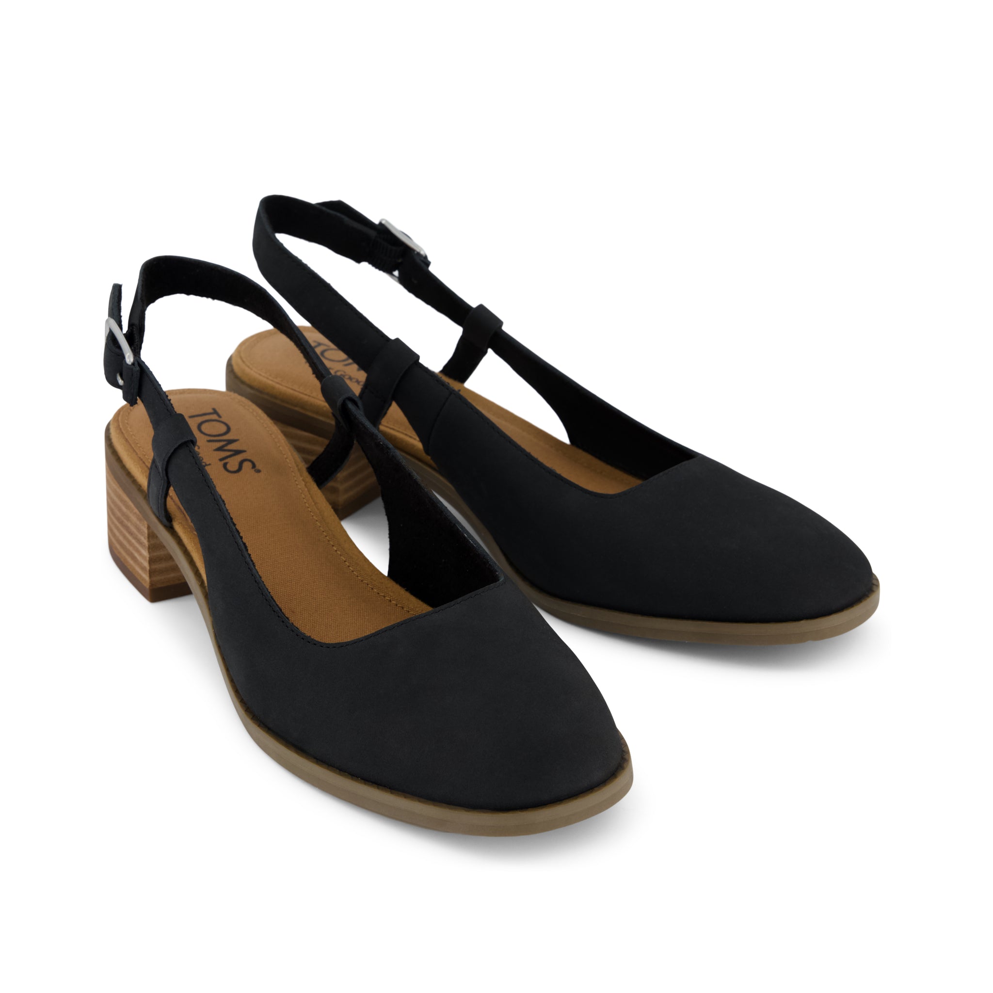 Womens Jaclyn Slingback Heel Black Nubuck Leather - Image 3