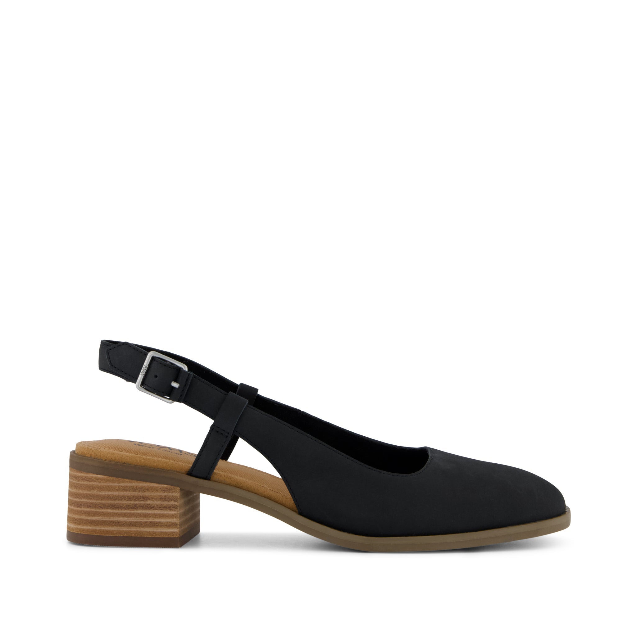 Womens Jaclyn Slingback Heel Black Nubuck Leather