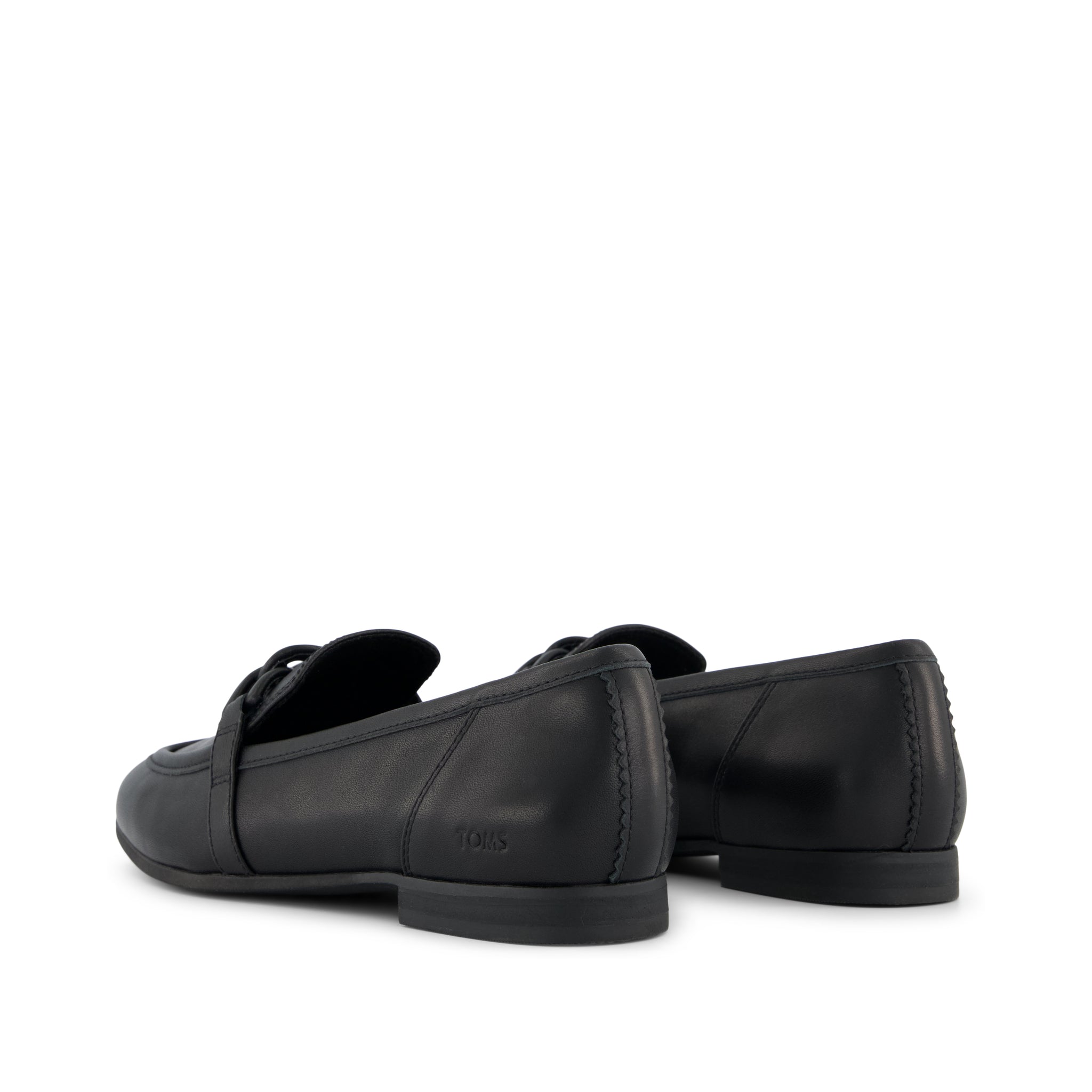 Womens Lynette Loafer All Black Leather with Chain - Image 3