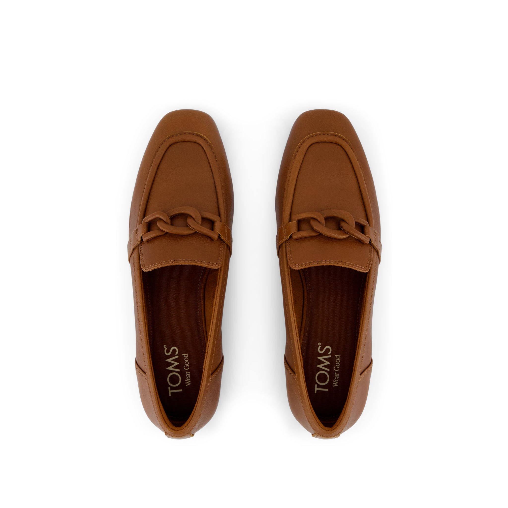 Womens Lynette Loafer Amber Brown Leather with Chain - Image 7