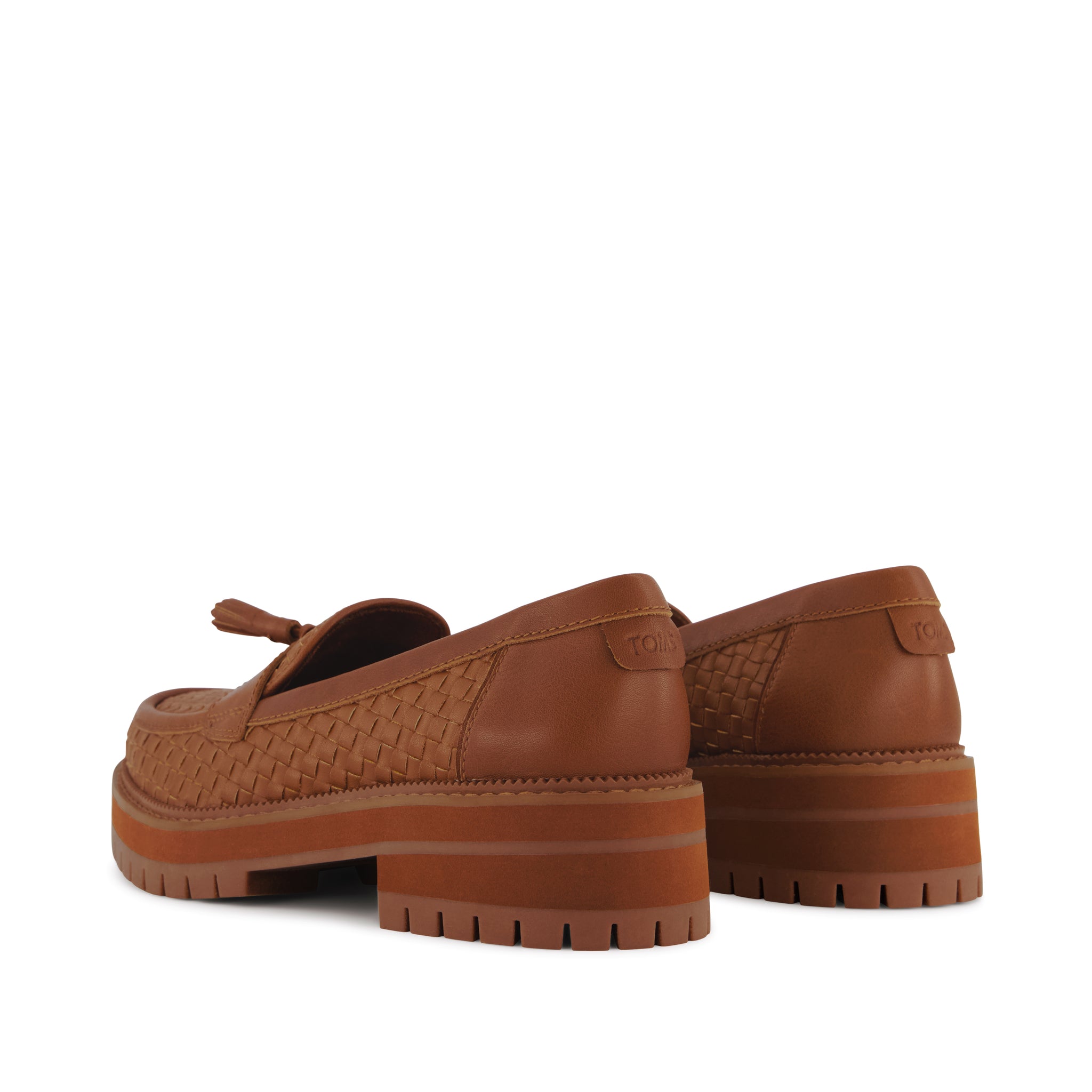 Womens Cara Loafer Amber Brown Basketweave Leather - Image 5