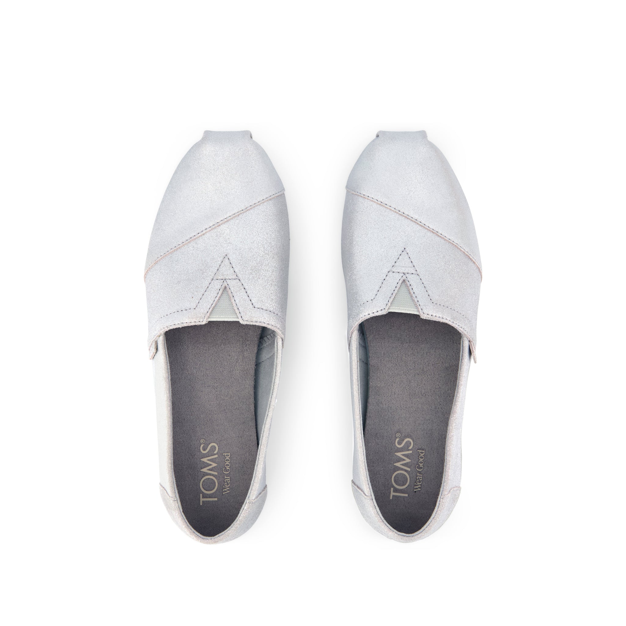 Womens Alpargata Classic Light Grey Metallic Suede - Image 6