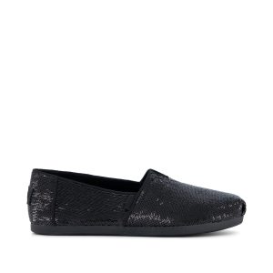 Womens Alpargata Classic Black Metallic Sequins