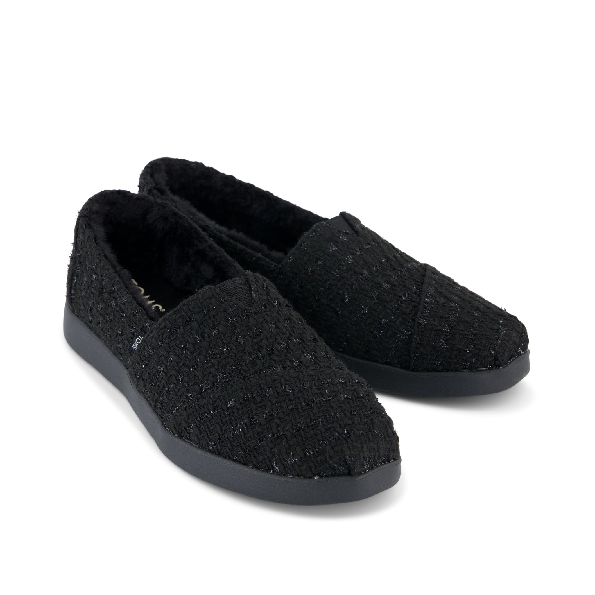 Womens Alpargata Plus Black Metallic Faux Fur - Image 3