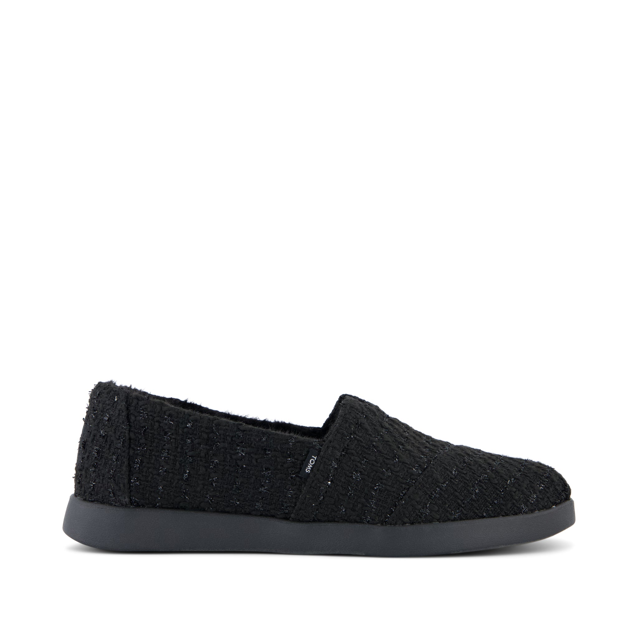 Womens Alpargata Plus Black Metallic Faux Fur