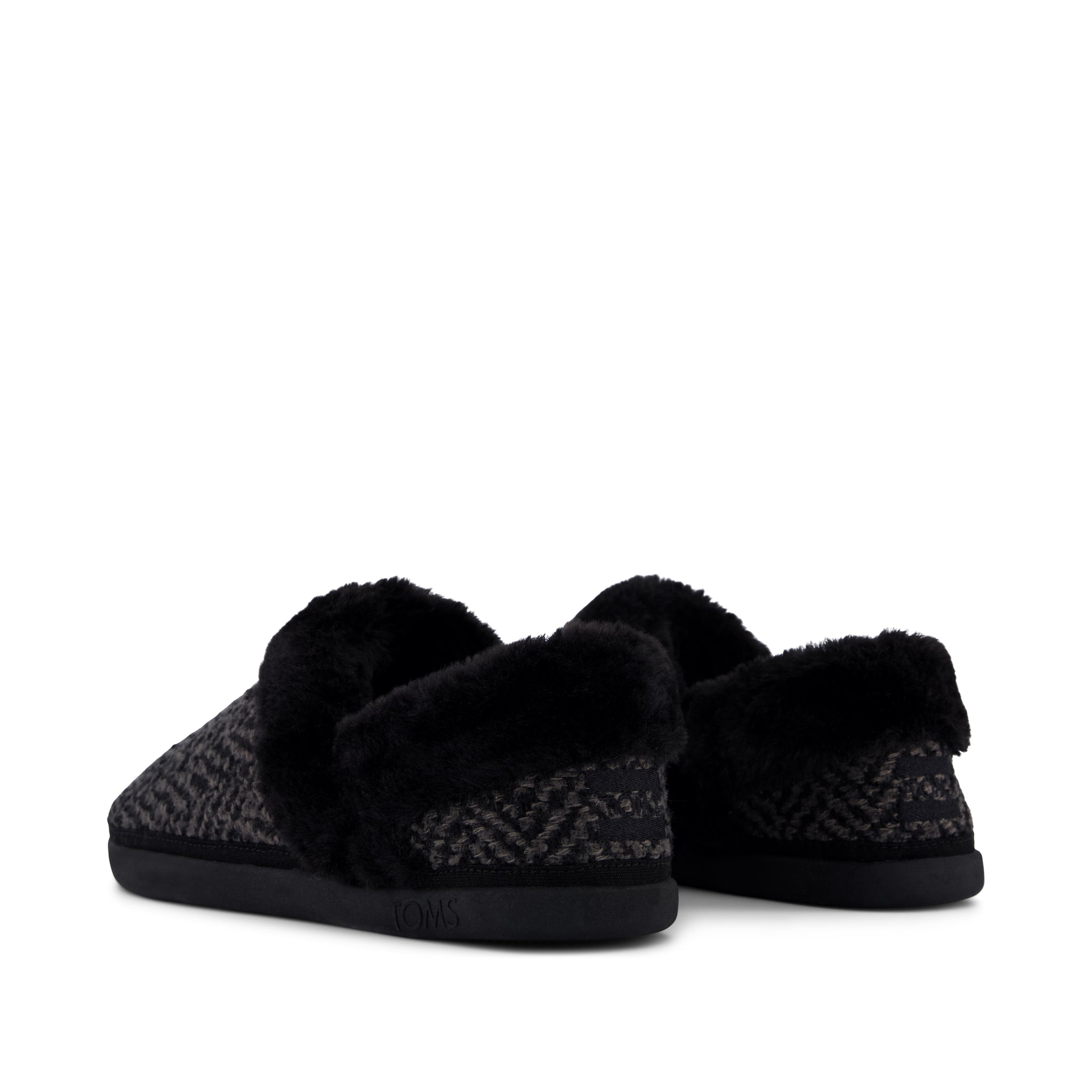 Womens Oslo Convertible Slipper Black Herringbone - Image 4