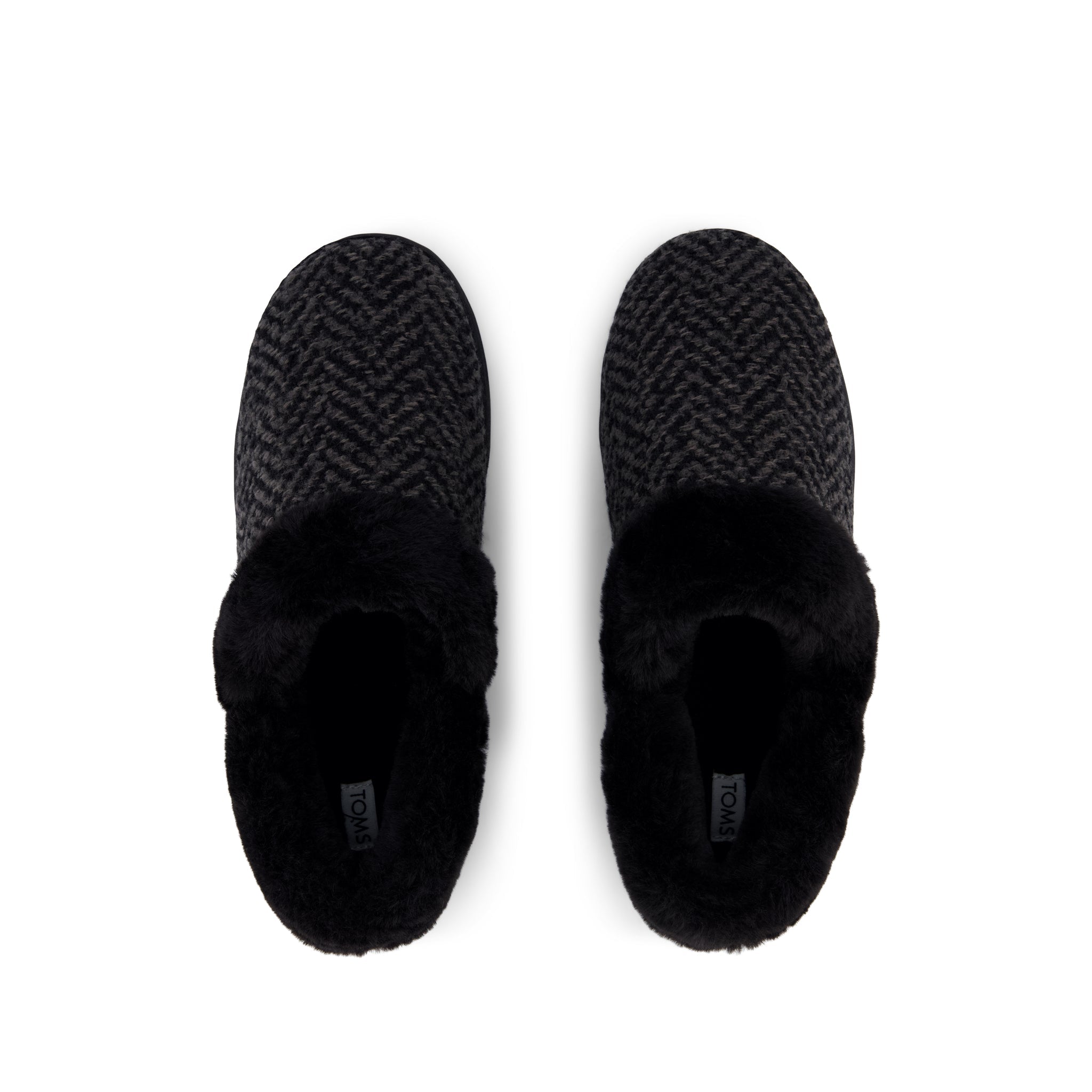 Womens Oslo Convertible Slipper Black Herringbone - Image 6