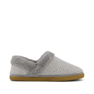 Womens Oslo Convertible Slipper Drizzle Grey Herringbone