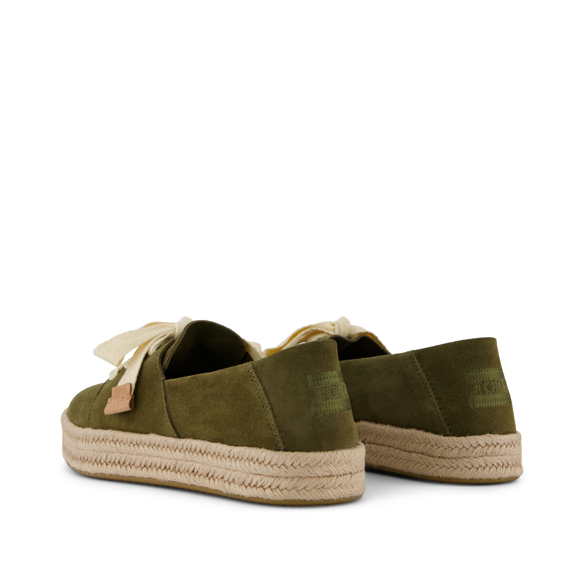 Womens Carolina Lace-Up Espadrille Military Olive Suede - Image 4