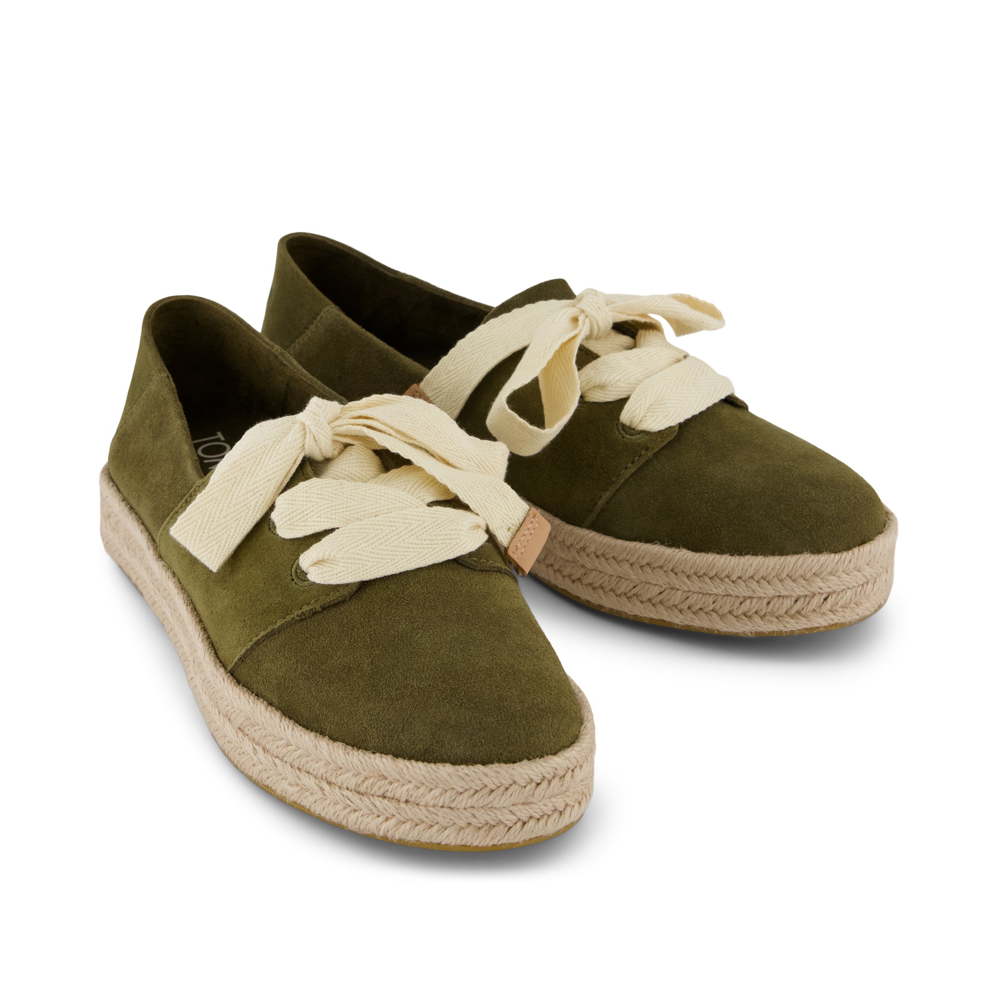 Womens Carolina Lace-Up Espadrille Military Olive Suede - Image 3