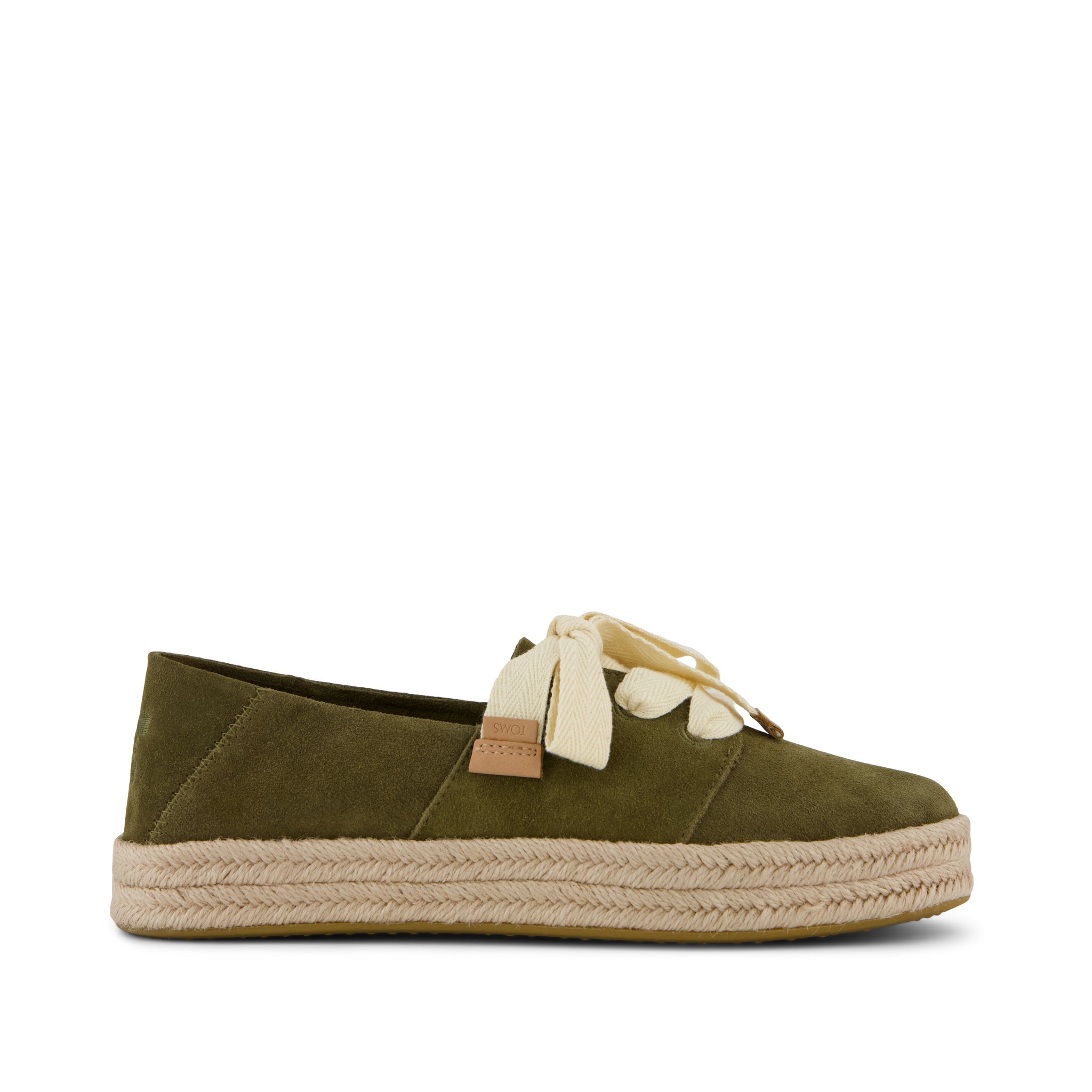Womens Carolina Lace-Up Espadrille Military Olive Suede