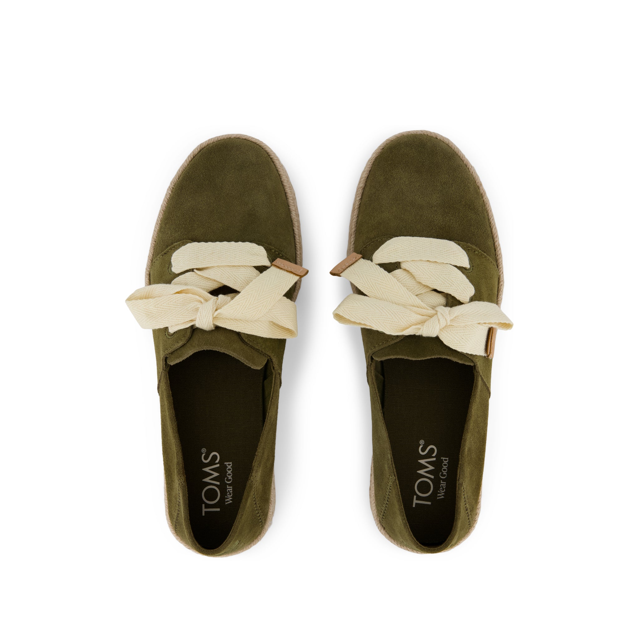 Womens Carolina Lace-Up Espadrille Military Olive Suede - Image 6