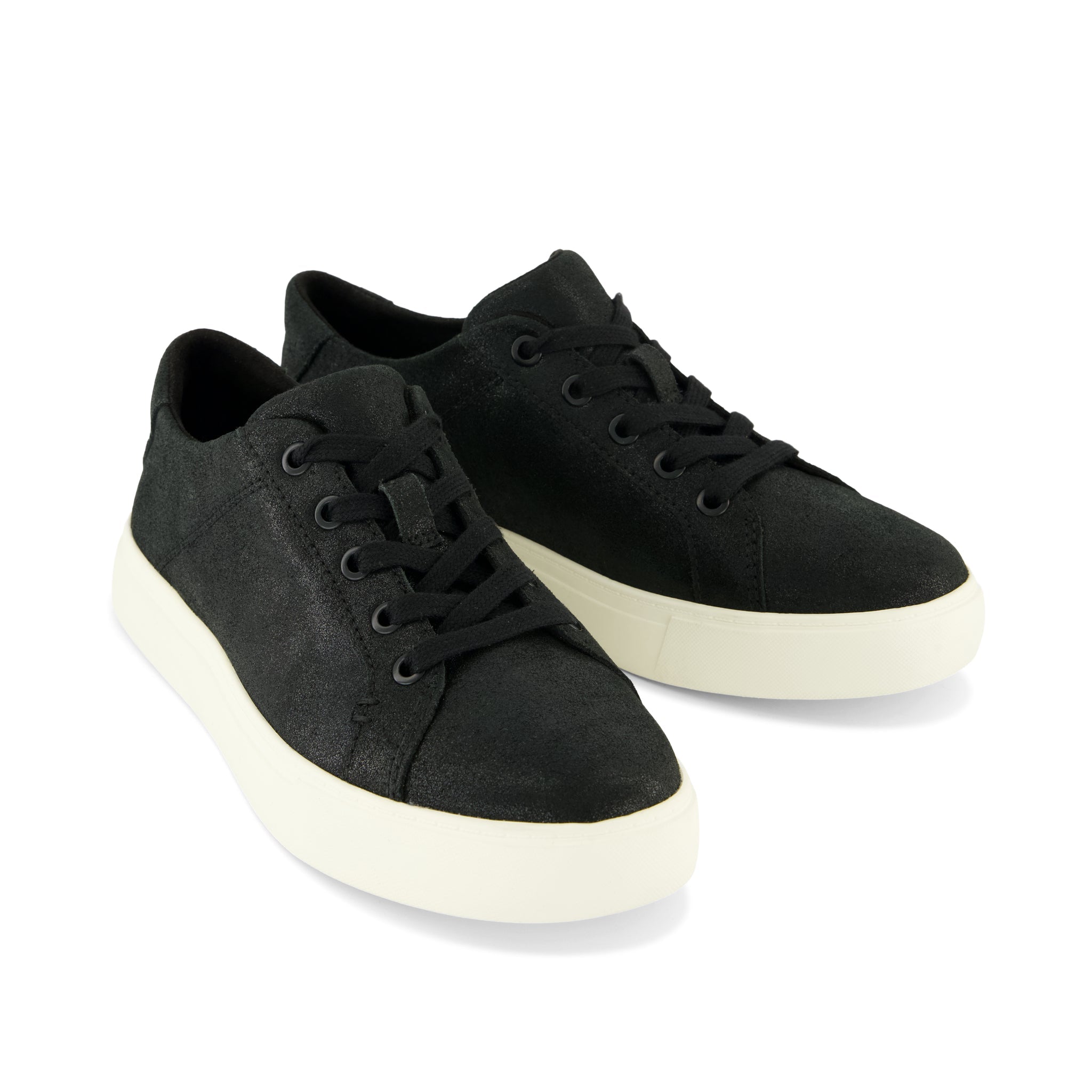 Womens Kameron Lace-Up Sneaker Black Metallic Suede - Image 2