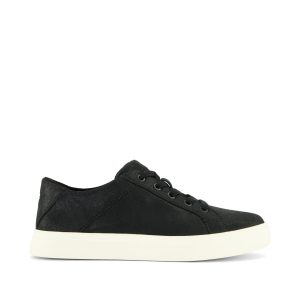 Womens Kameron Lace-Up Sneaker Black Metallic Suede