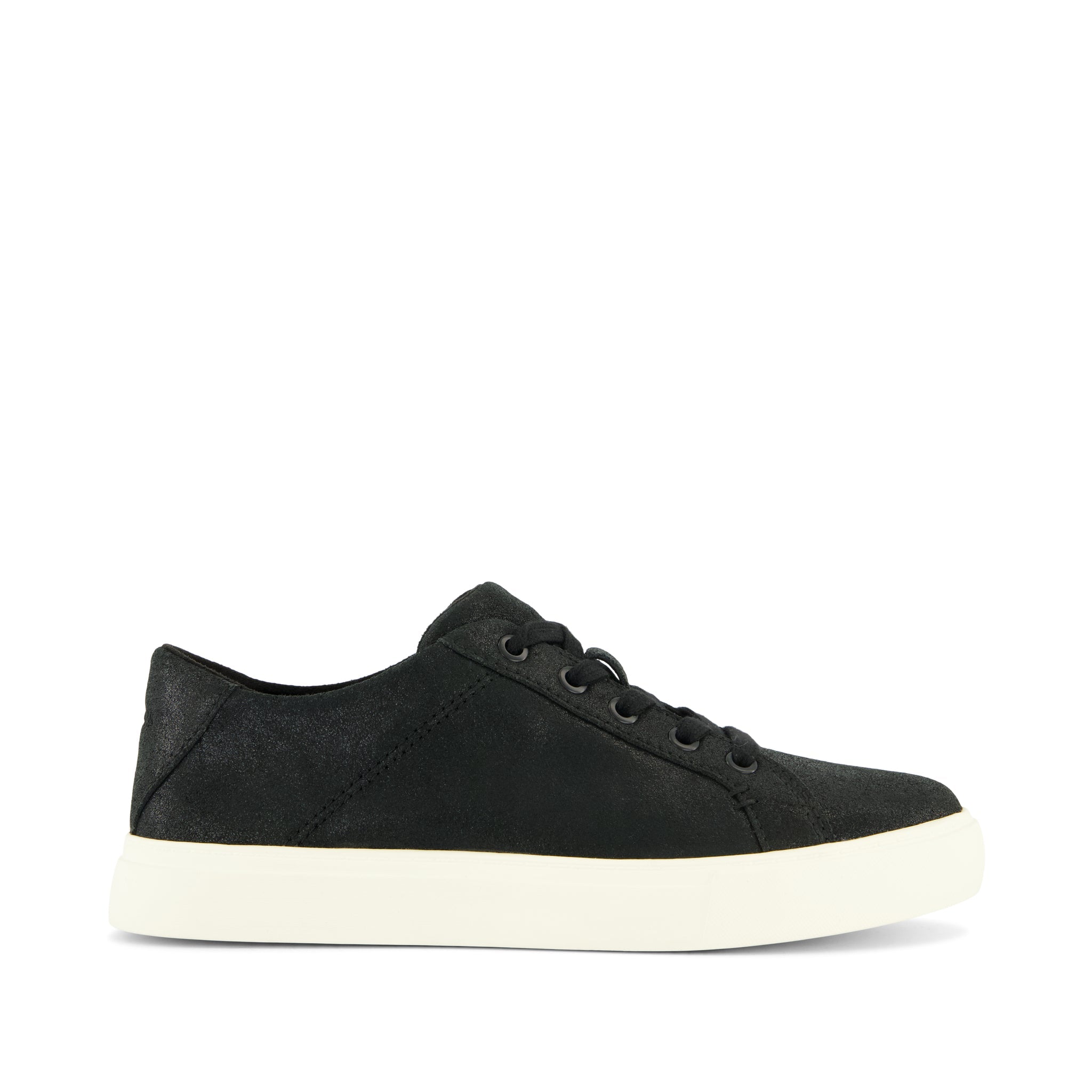 Womens Kameron Lace-Up Sneaker Black Metallic Suede
