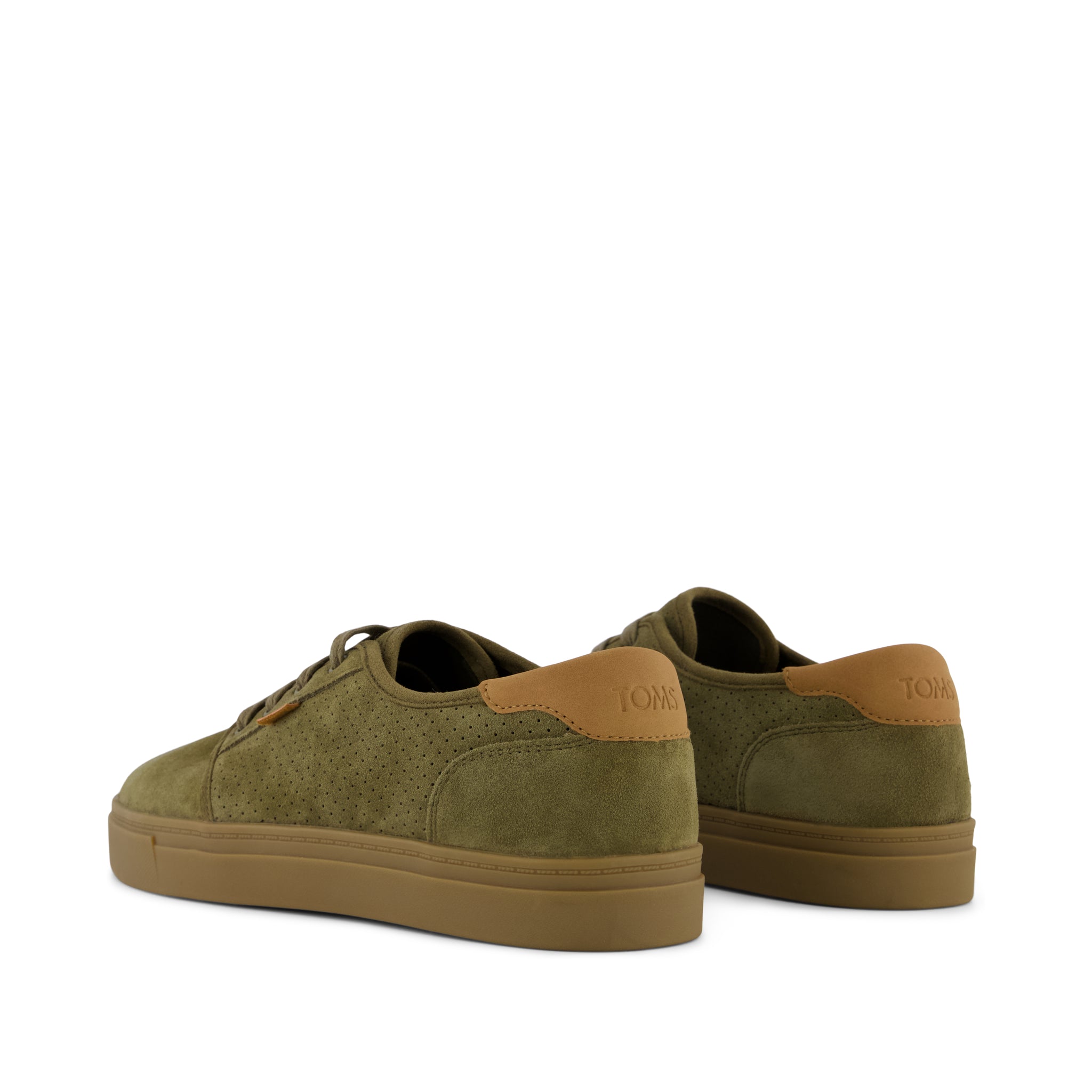 Mens Carlo 2.0 Lace-Up Sneaker Military Olive Perforated Suede - Image 5