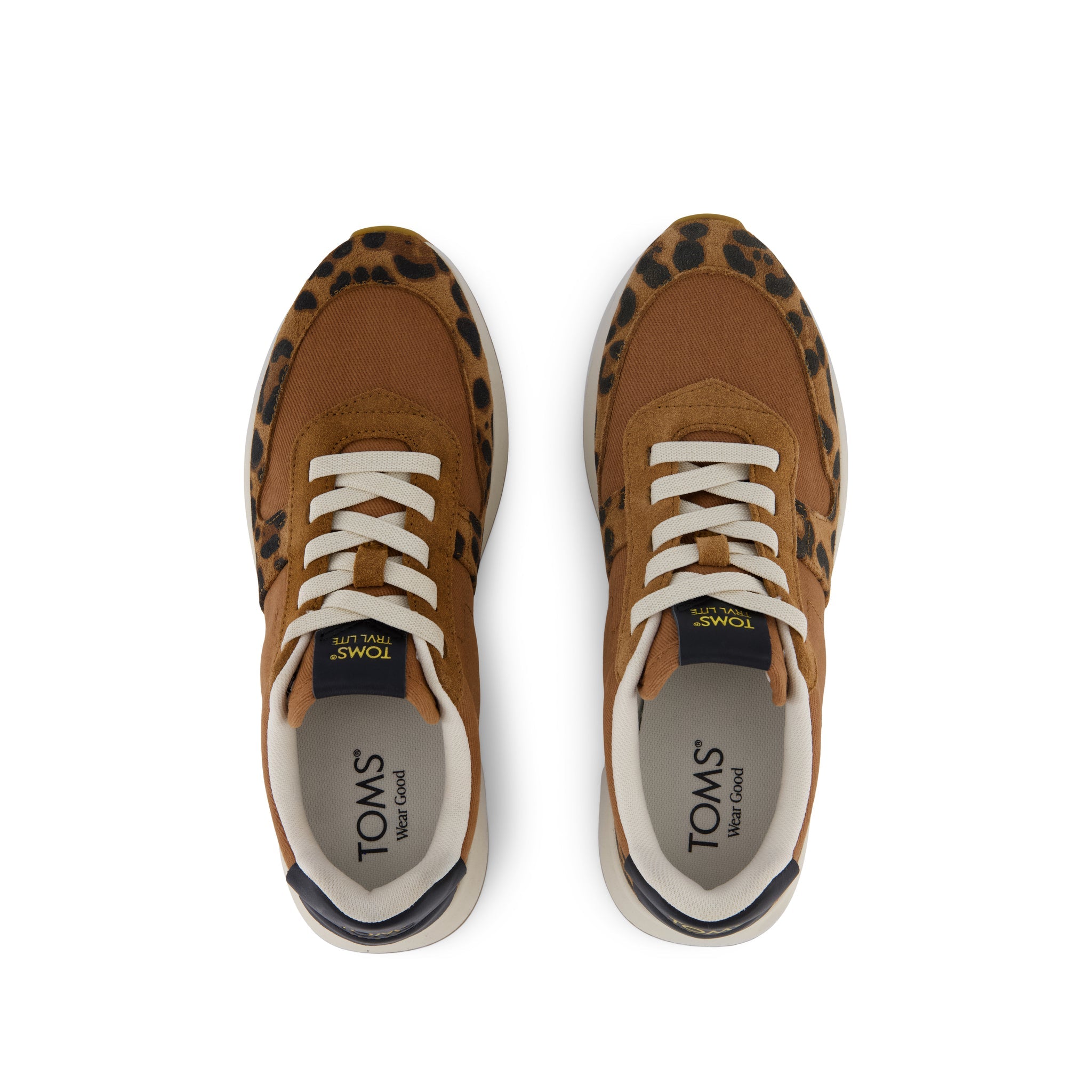 Womens TRVL LITE Retro Runner Sneaker Water Repellent Brown Sugar Leopard Print Suede - Image 8