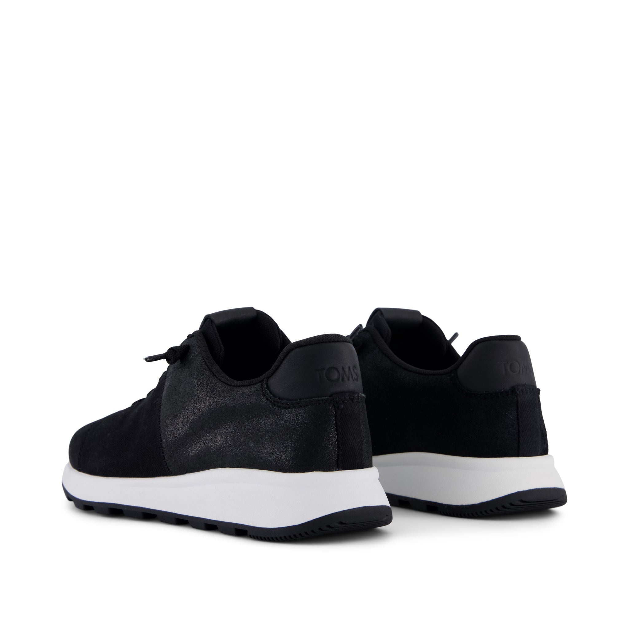 Womens TRVL LITE Cabrillo Sneaker Water Repellent Black Vintage Twill Metallic Suede - Image 4