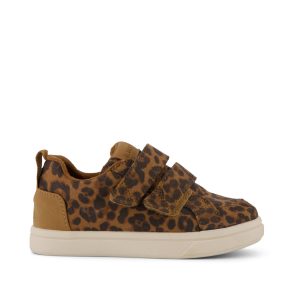 Cruz Double Strap Toddler Sneaker Brown Sugar Leopard Print