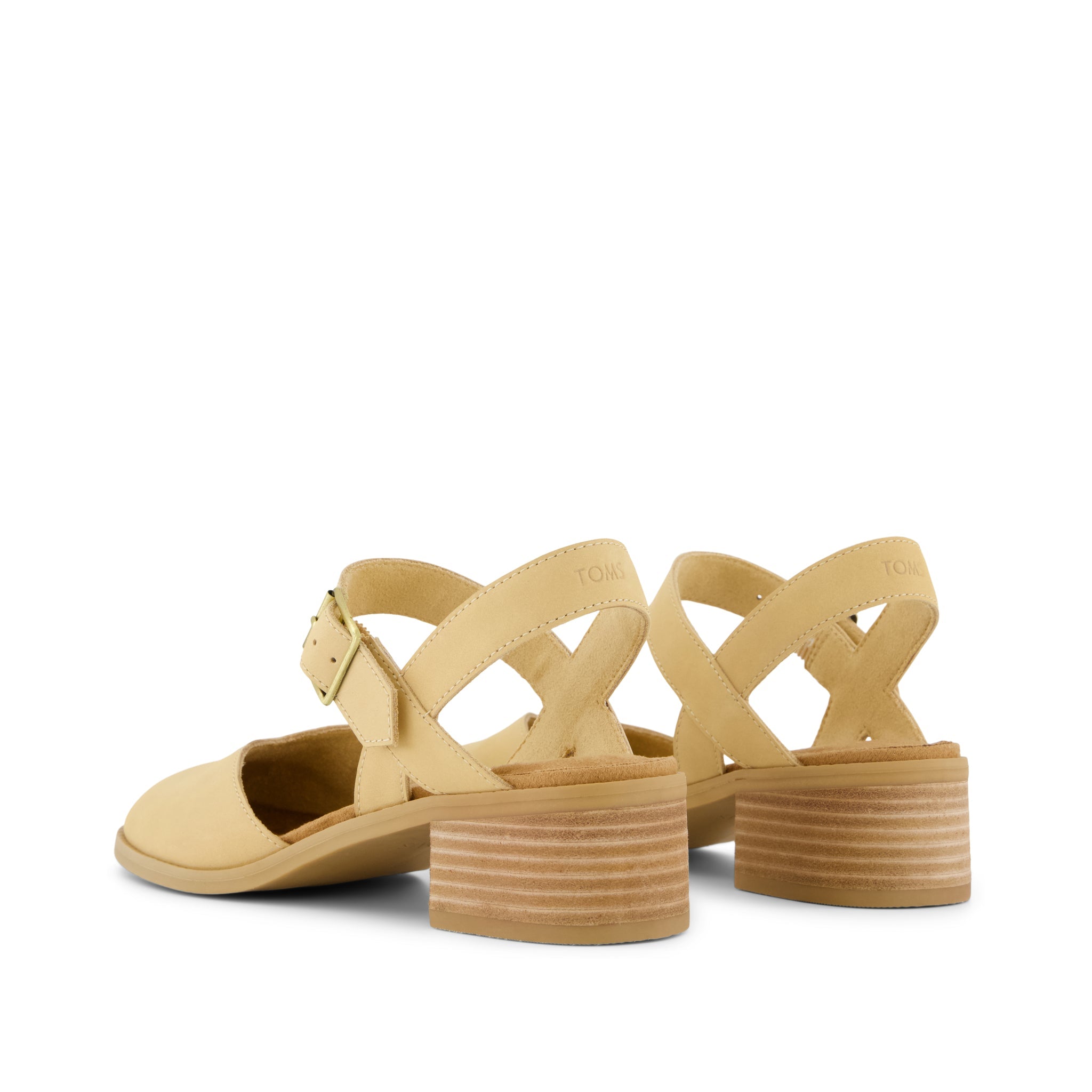 Womens Jaclyn Heel Light Caramel Nubuck Leather - Image 4