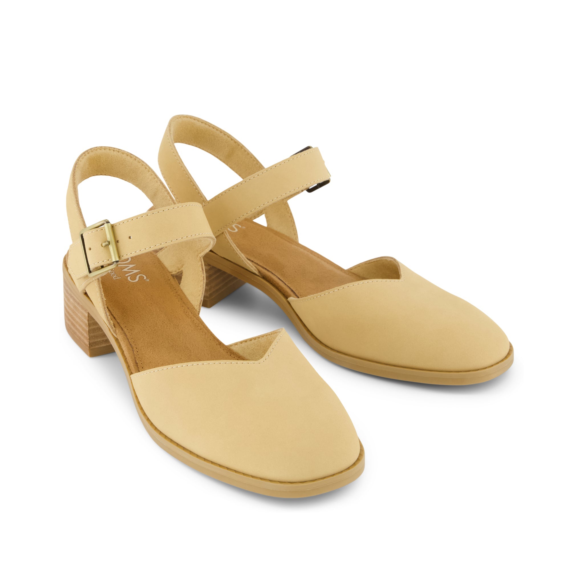 Womens Jaclyn Heel Light Caramel Nubuck Leather - Image 3