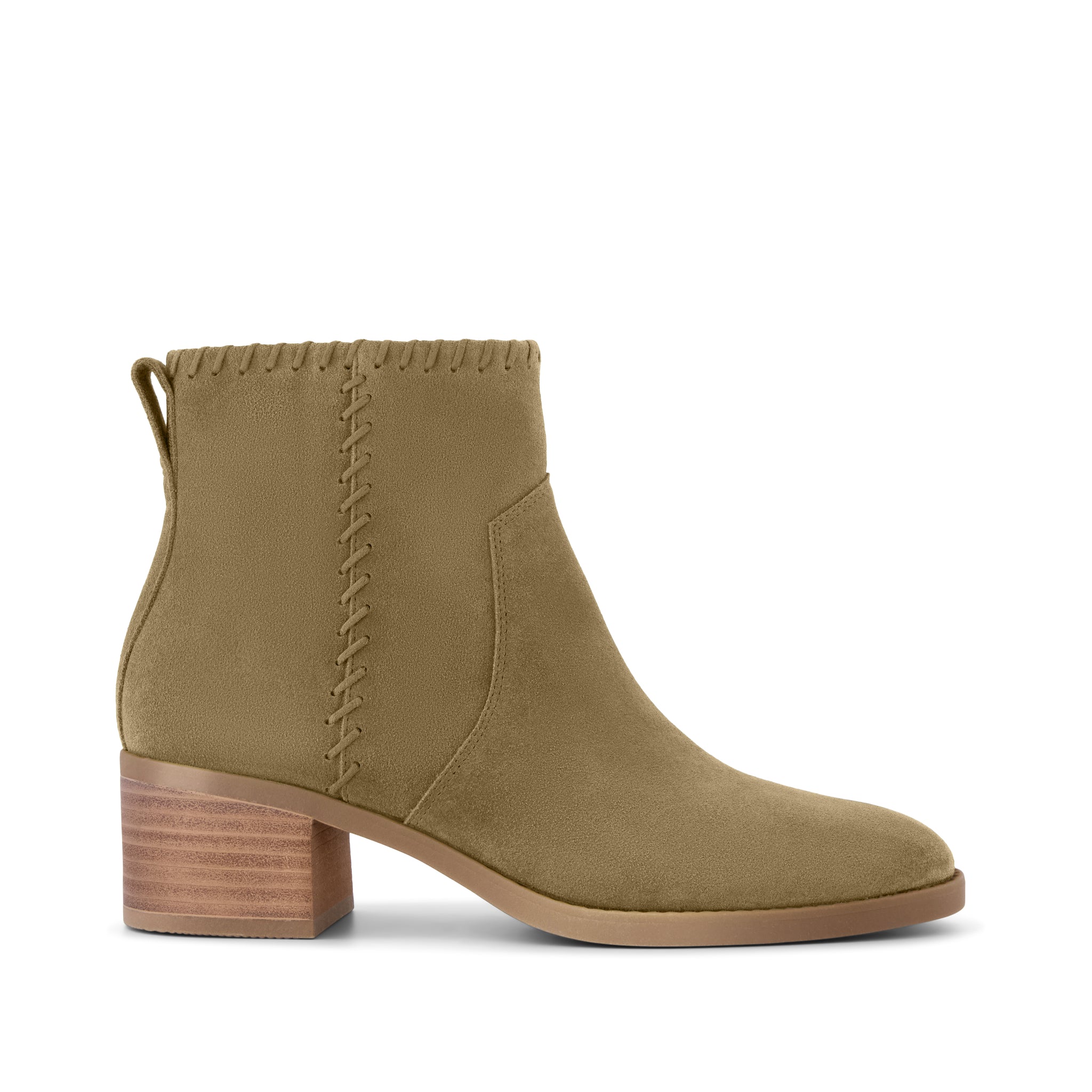 Womens Delilah Heeled Boot Water Repellent Military Olive Suede