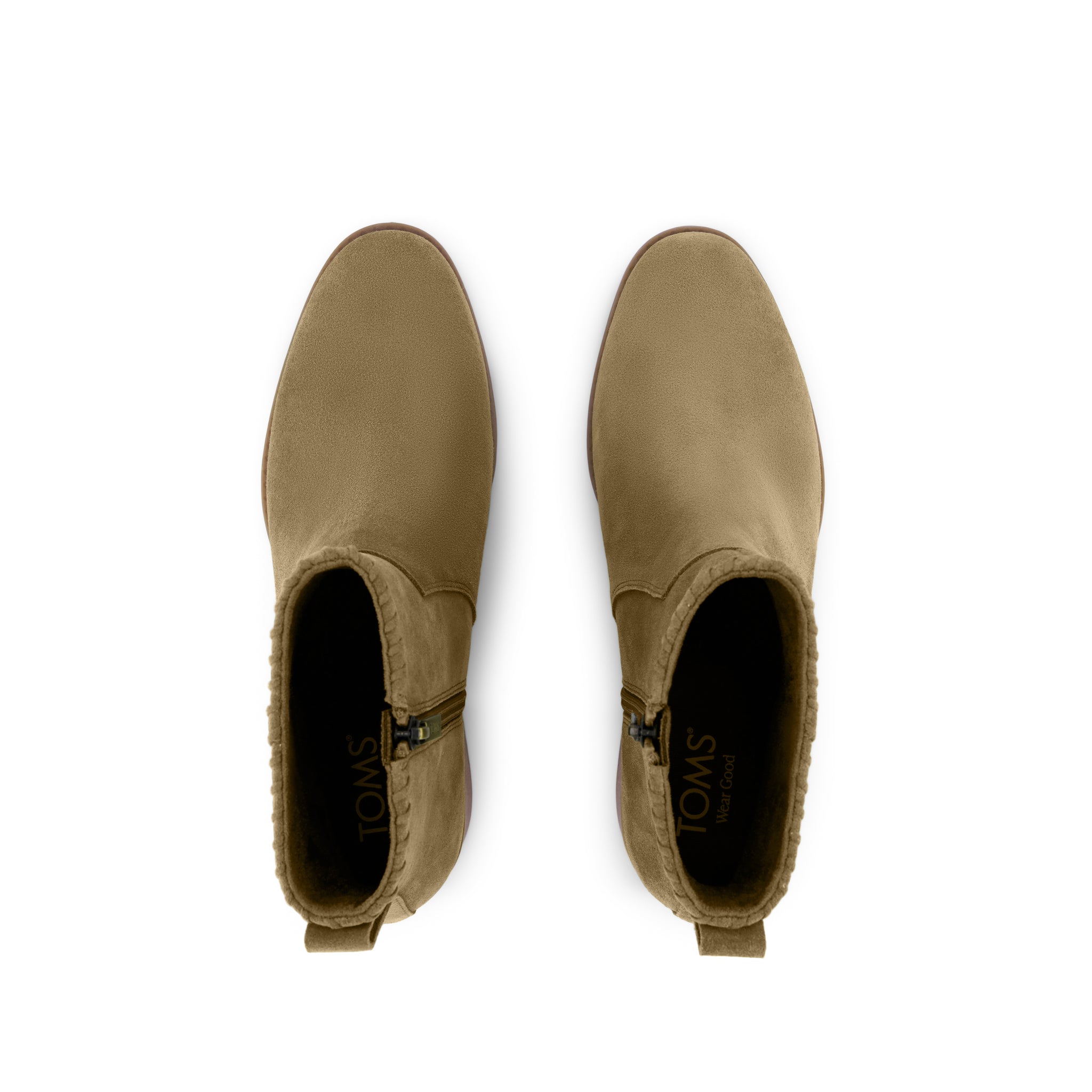 Womens Delilah Heeled Boot Water Repellent Military Olive Suede - Image 6