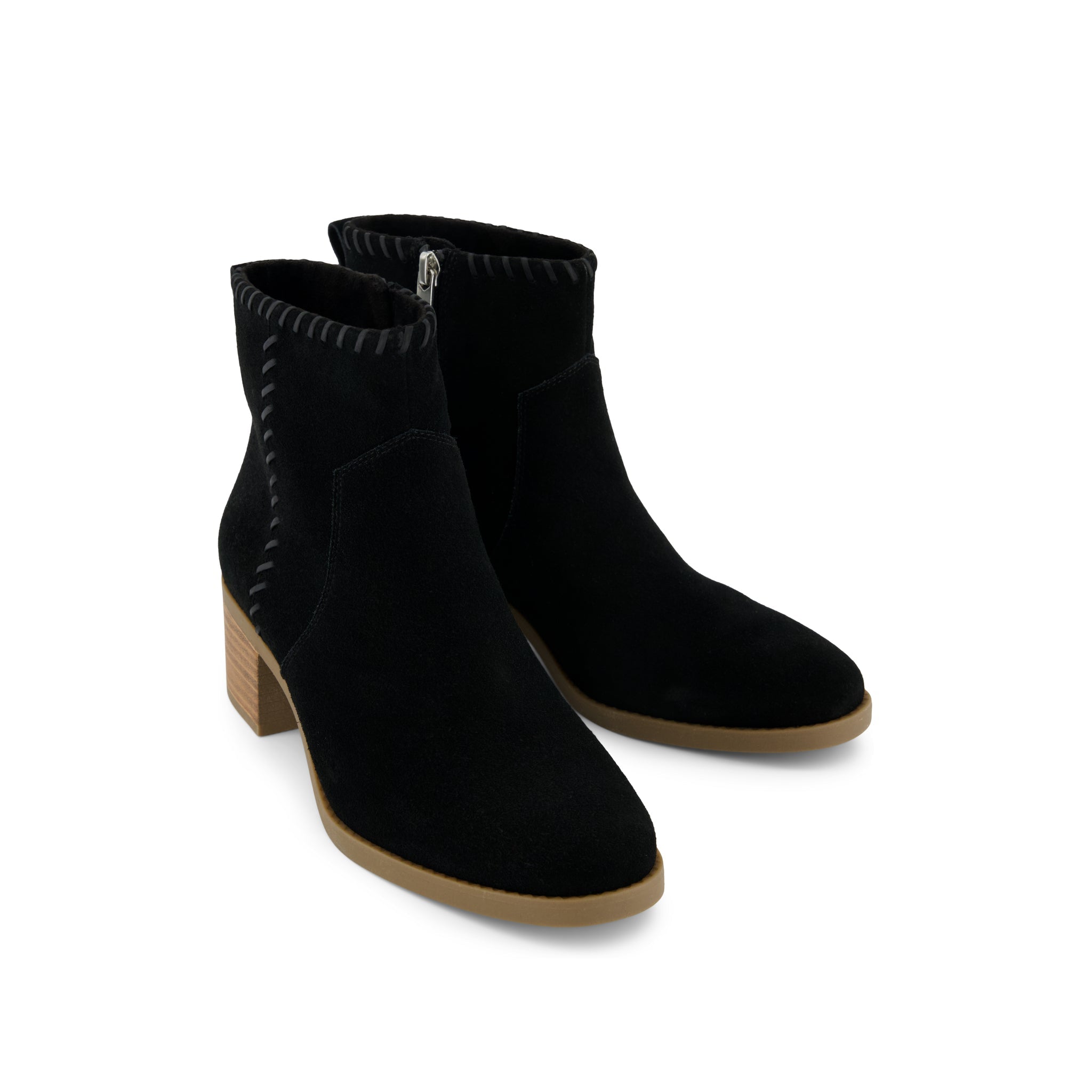 Womens Delilah Heeled Boot Water Repellent Black Suede - Image 3