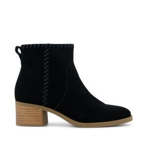 Womens Delilah Heeled Boot Water Repellent Black Suede