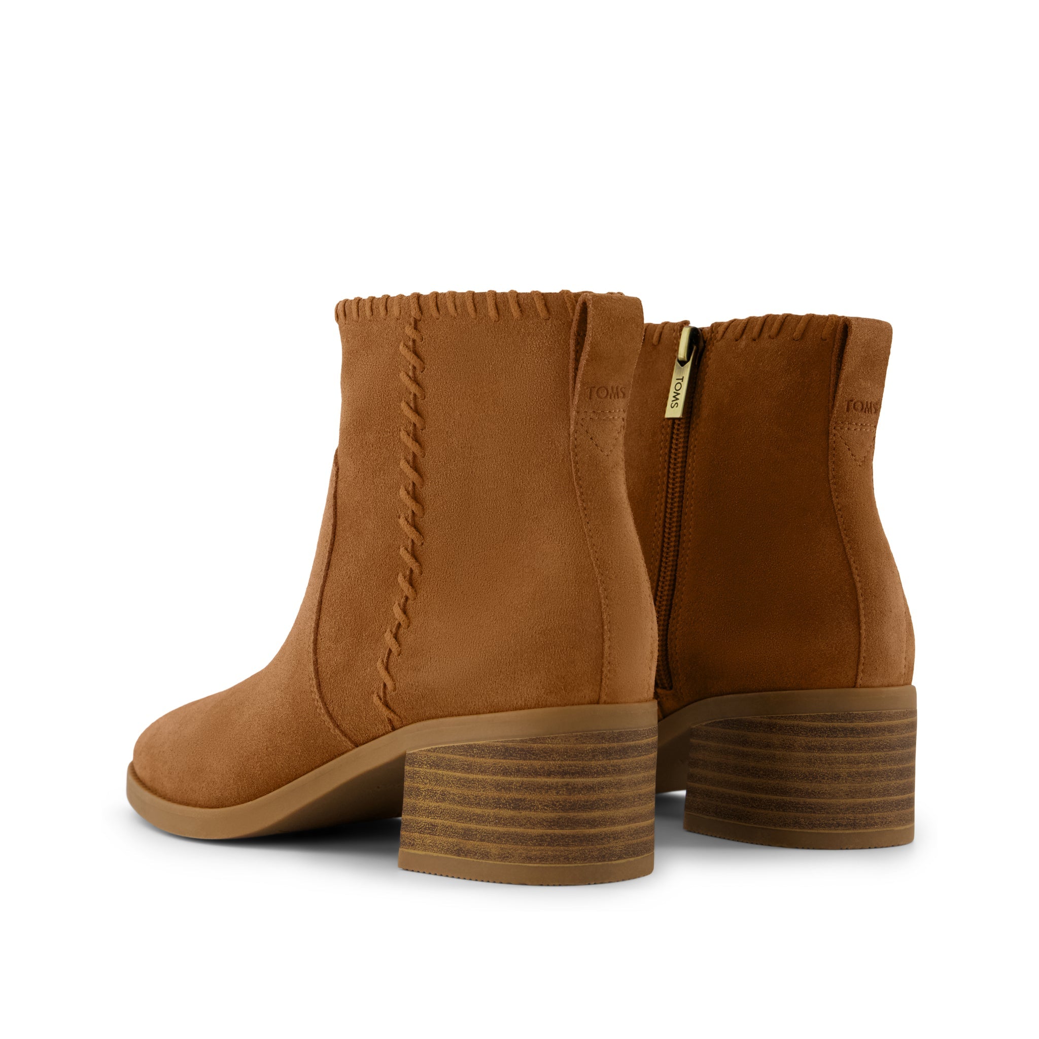 Womens Delilah Heeled Boot Water Repellent Amber Brown Suede - Image 3