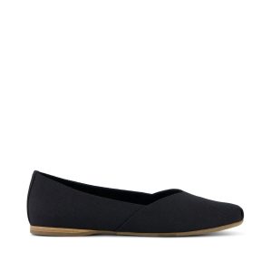 Womens Gemma Flat Black Heavy Canvas