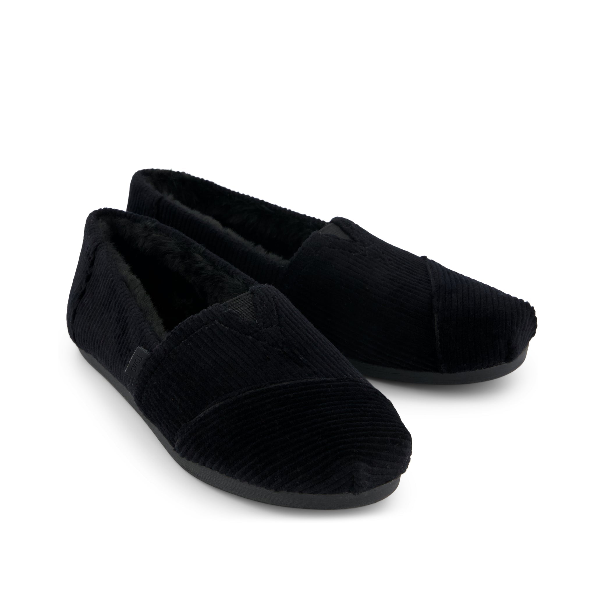 Womens Alpargata Classic Black Velvet Faux Fur - Image 3