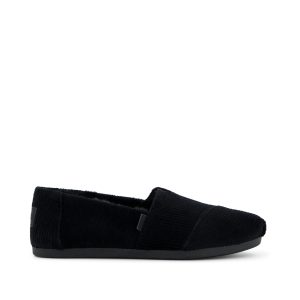 Womens Alpargata Classic Black Velvet Faux Fur