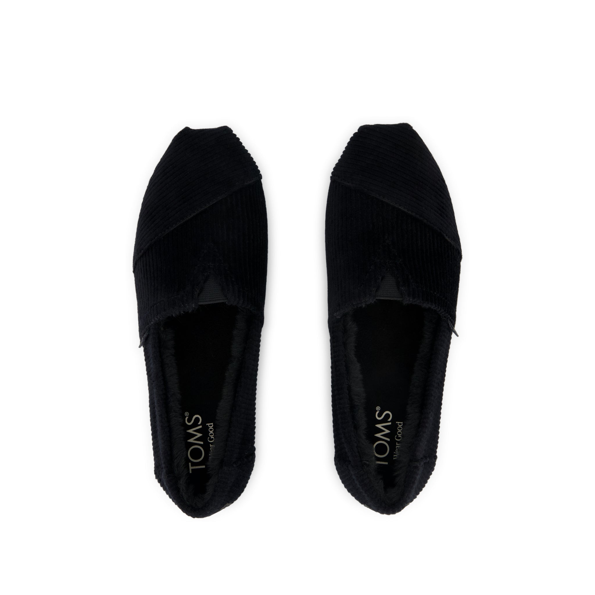 Womens Alpargata Classic Black Velvet Faux Fur - Image 6