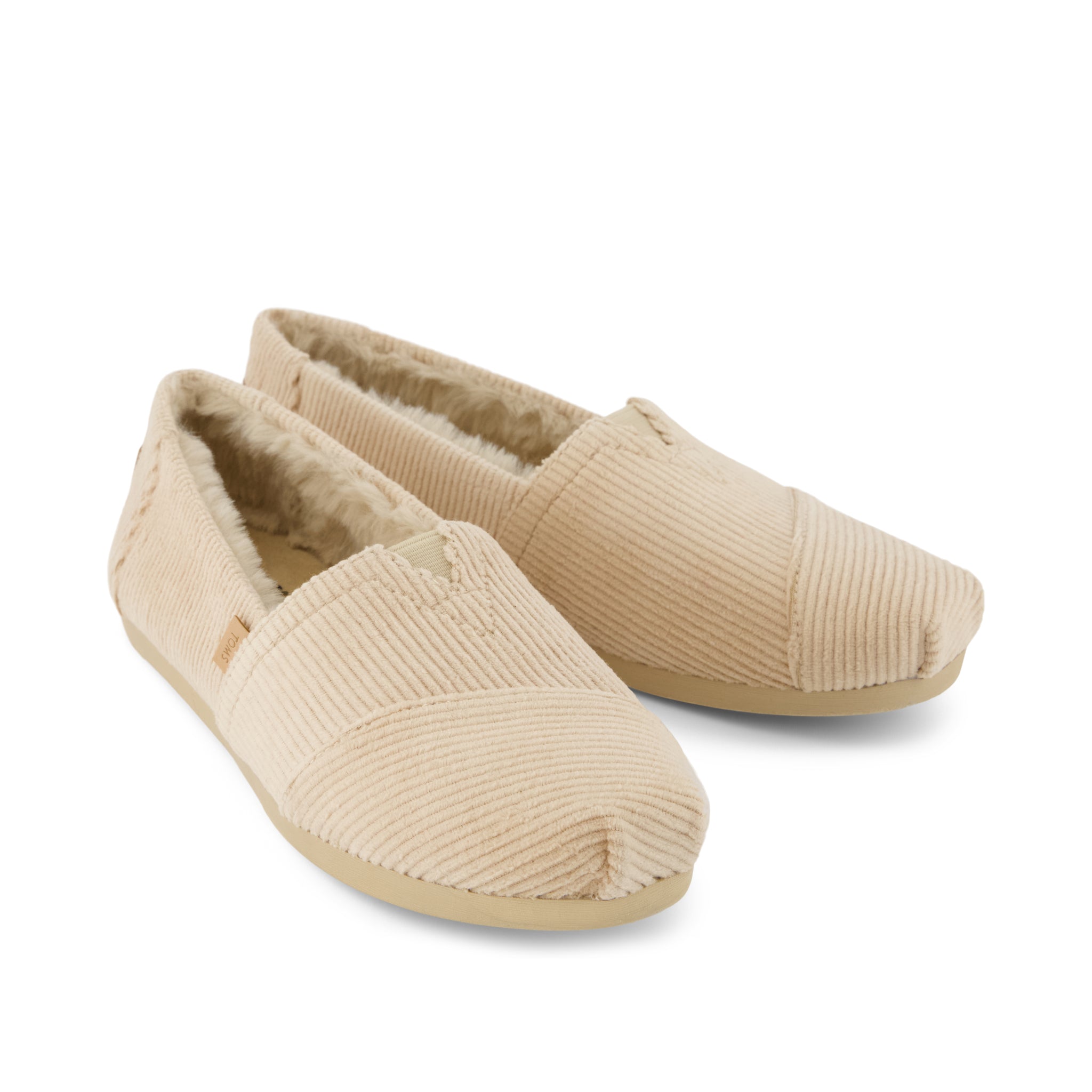 Womens Alpargata Classic Oatmeal Velvet Faux Fur - Image 3