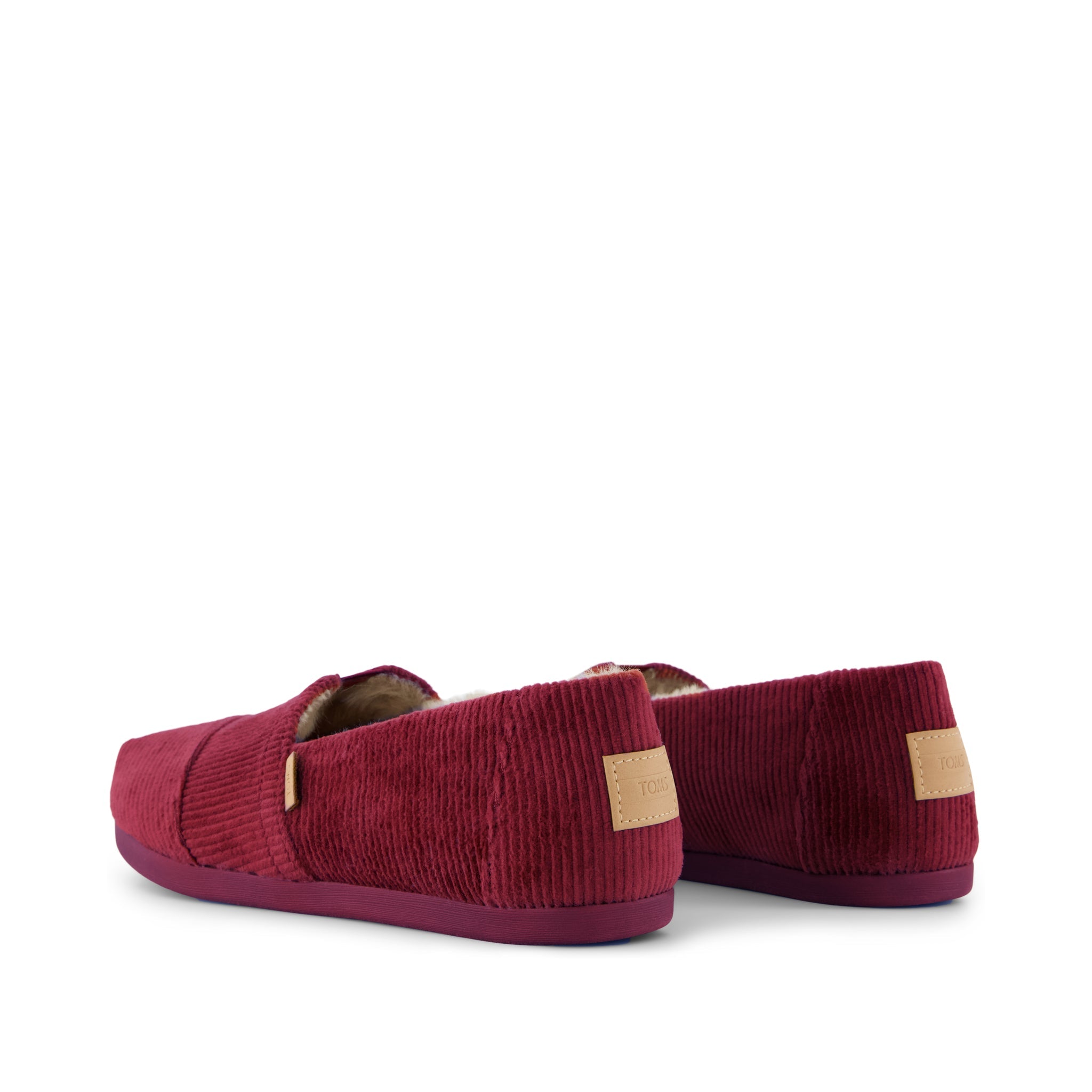 Womens Alpargata Classic Maroon Velvet Faux Fur - Image 5